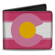 Bi-Fold Wallet - Colorado Flags7 Repeat Pinks White Light Pink Yellow Bi-Fold Wallets Buckle-Down