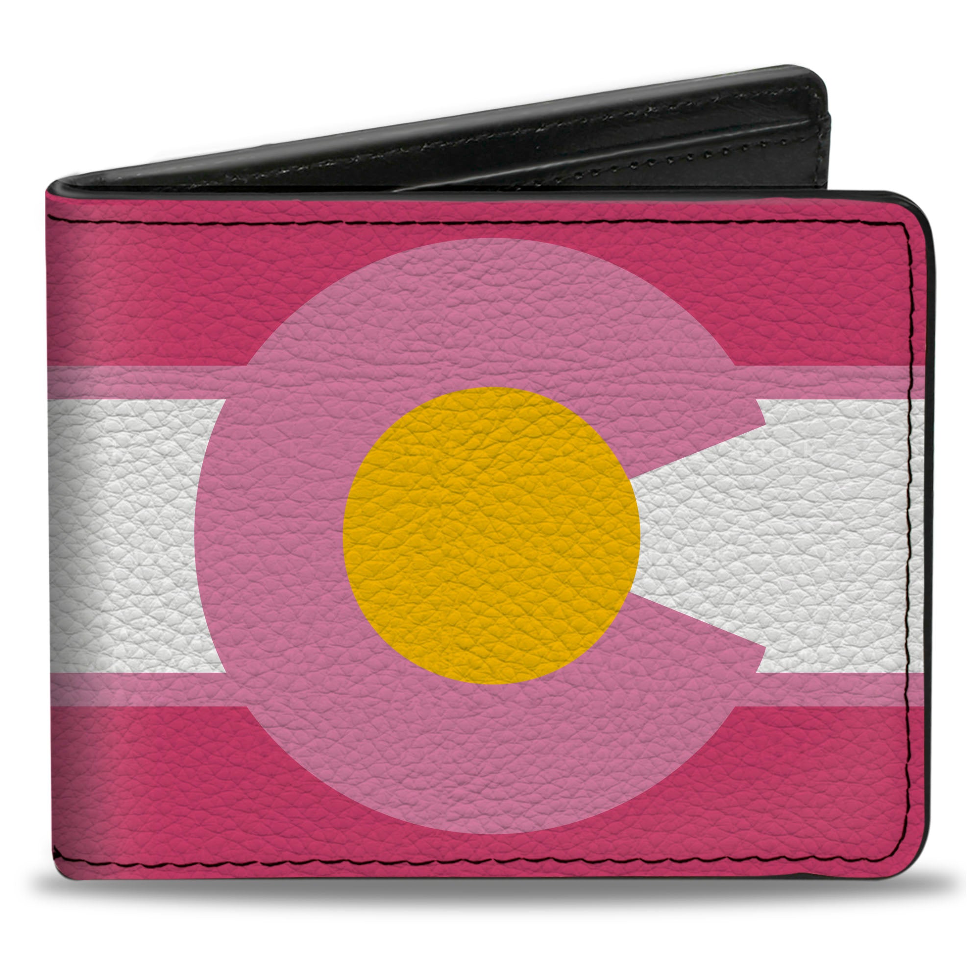 Bi-Fold Wallet - Colorado Flags7 Repeat Pinks White Light Pink Yellow Bi-Fold Wallets Buckle-Down
