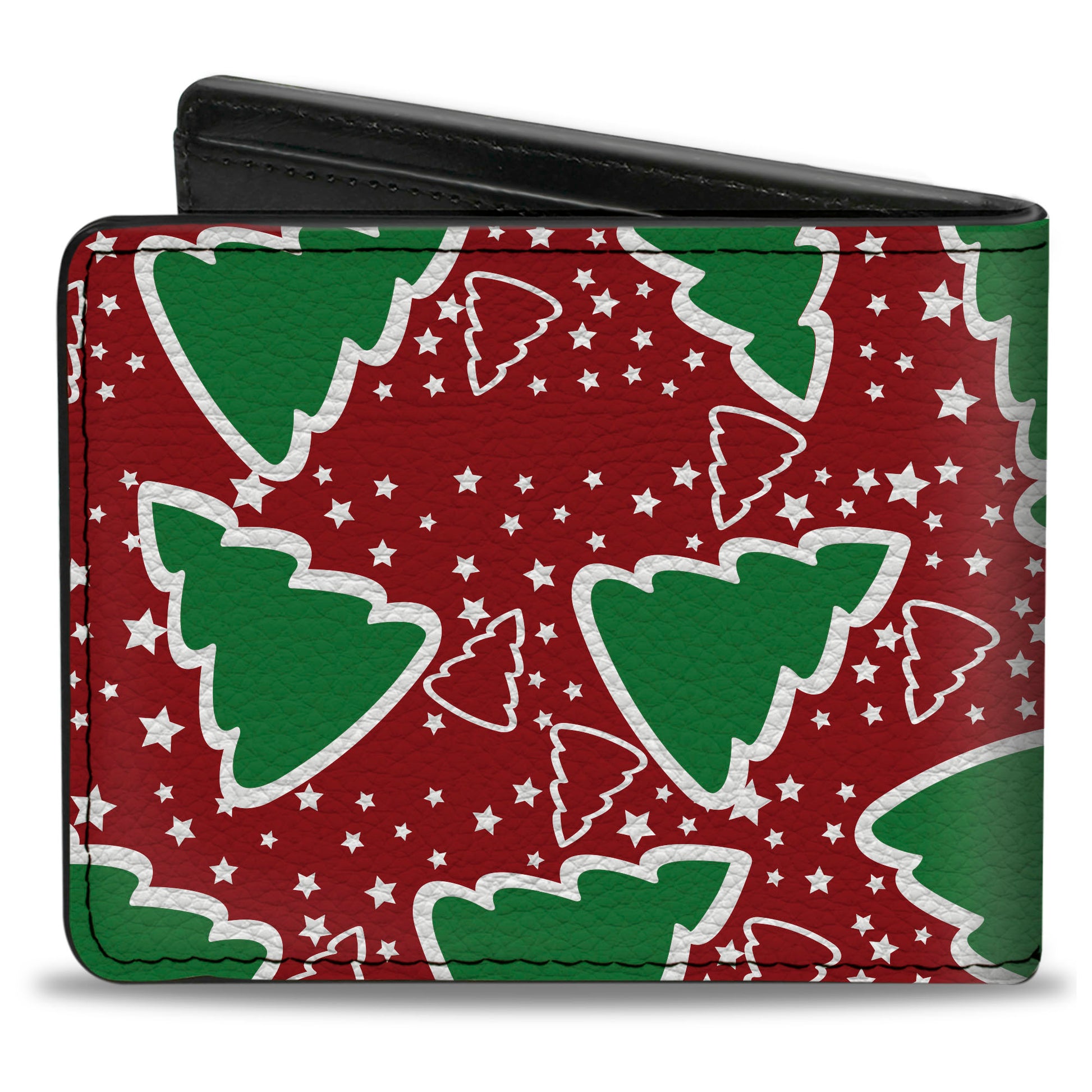 Bi-Fold Wallet - Christmas Trees Stars Red White Green Bi-Fold Wallets Buckle-Down
