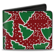 Bi-Fold Wallet - Christmas Trees Stars Red White Green Bi-Fold Wallets Buckle-Down