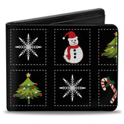 Bi-Fold Wallet - Christmas Blocks Black White Multi Color Bi-Fold Wallets Buckle-Down