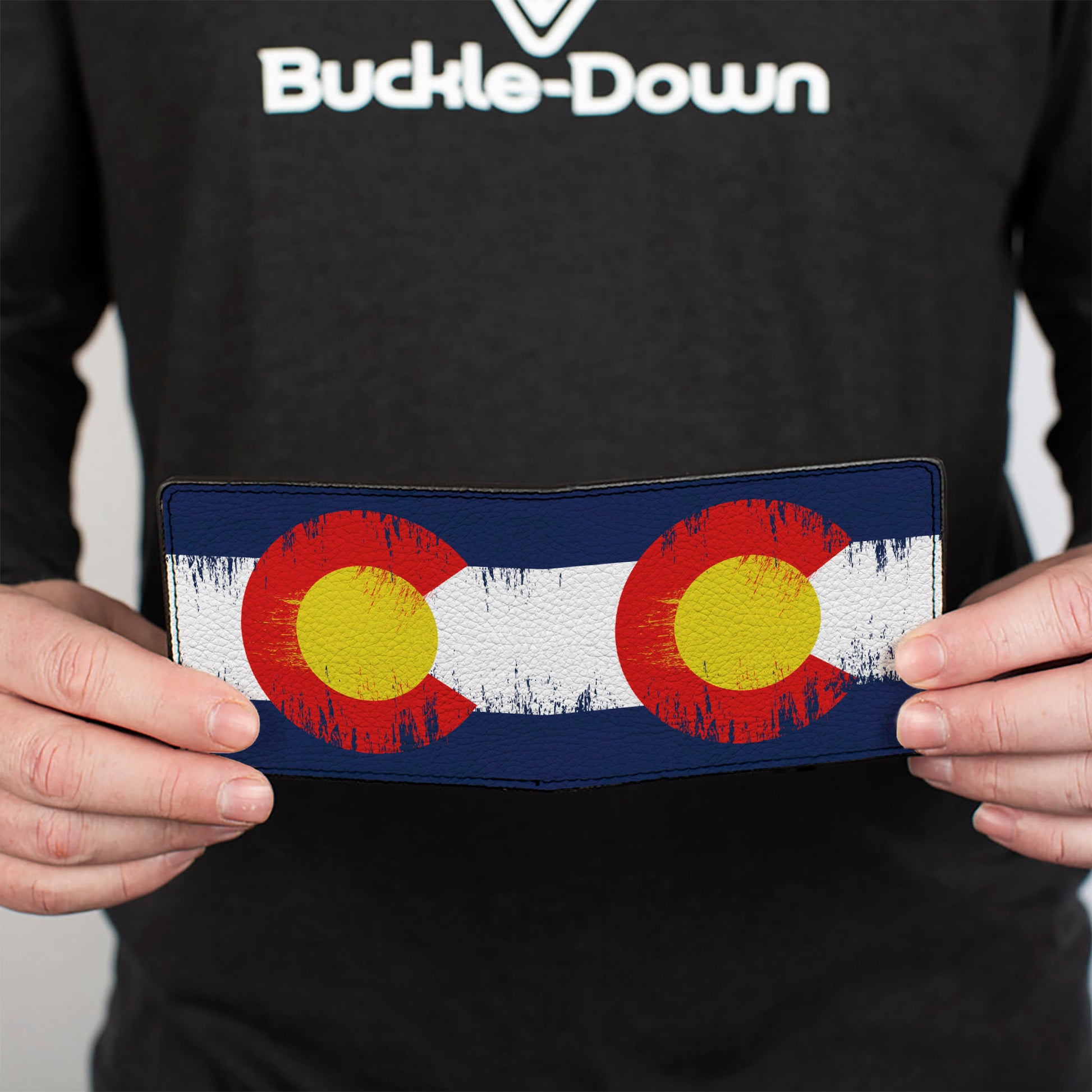 Bi-Fold Wallet - Colorado Flags2 Repeat Weathered Bi-Fold Wallets Buckle-Down