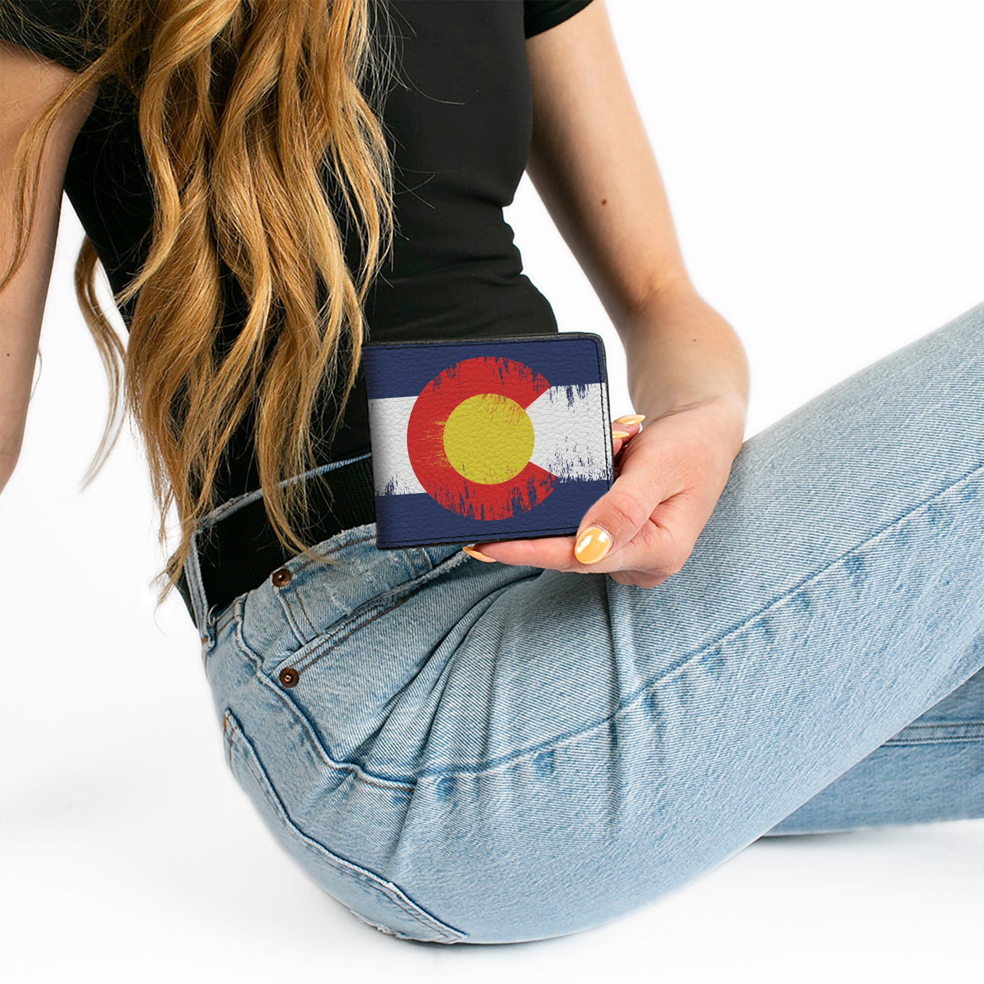 Bi-Fold Wallet - Colorado Flags2 Repeat Weathered Bi-Fold Wallets Buckle-Down