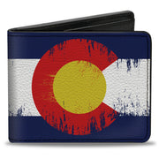 Bi-Fold Wallet - Colorado Flags2 Repeat Weathered Bi-Fold Wallets Buckle-Down
