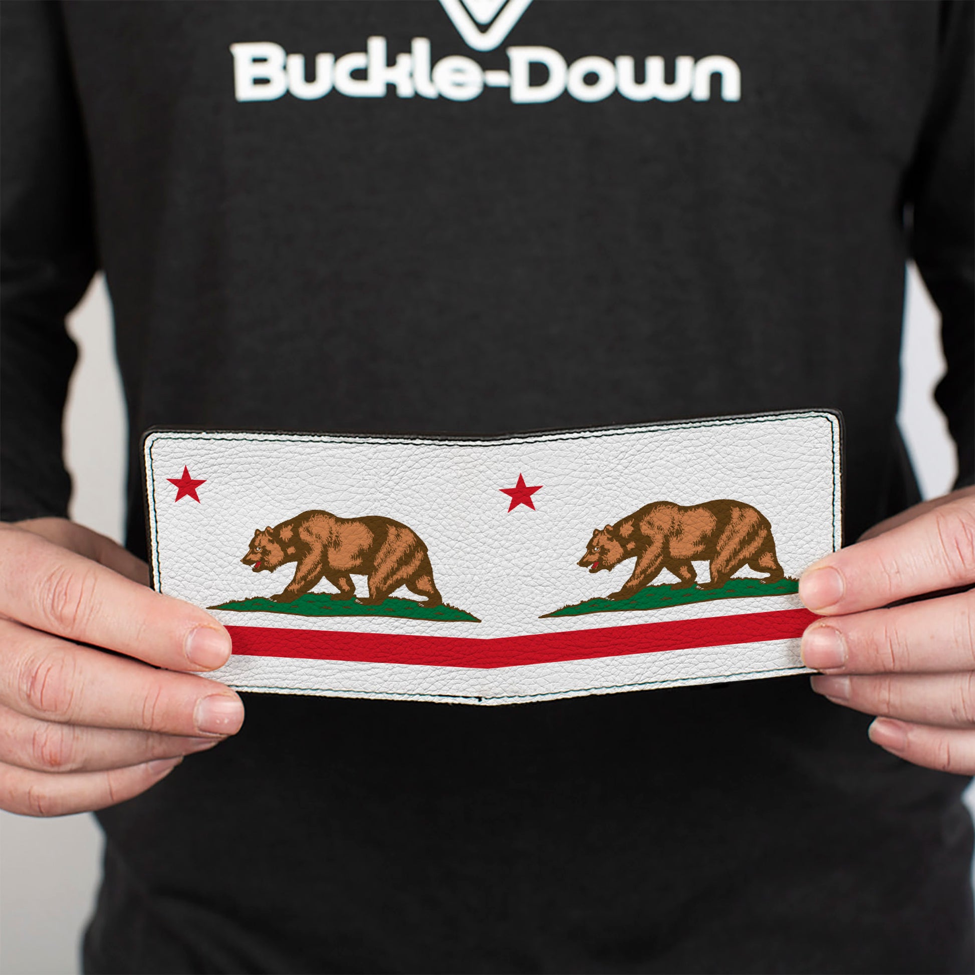 Bi-Fold Wallet - California Flag White w Stripe Bi-Fold Wallets Buckle-Down