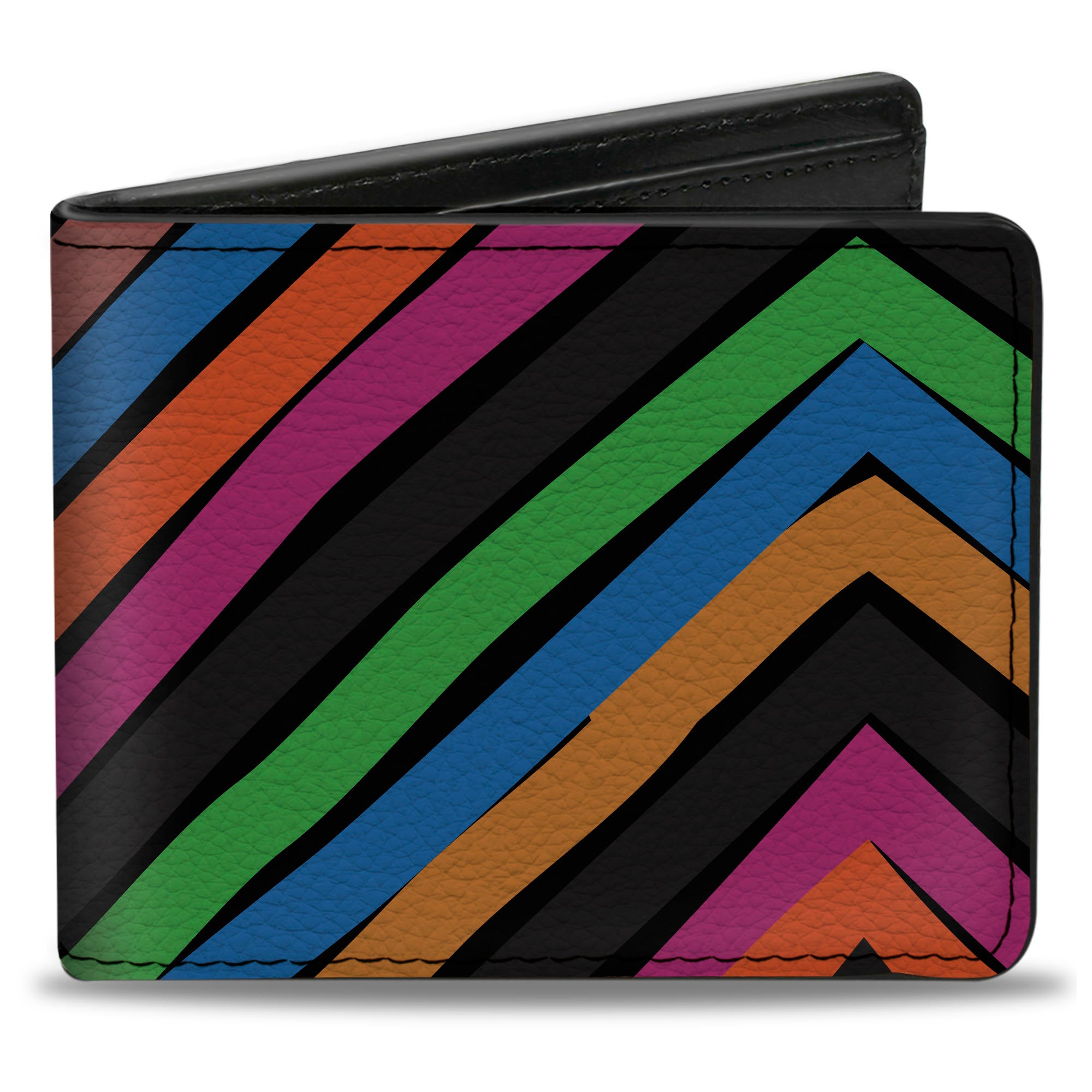 Bi-Fold Wallet - Chevron Freehand CLOSE-UP Multi Color Bi-Fold Wallets Buckle-Down