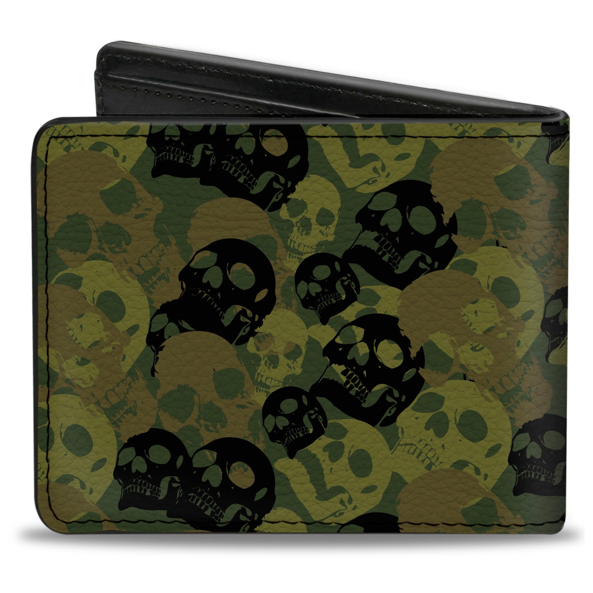 Bi-Fold Wallet - Camo Olive Black Skull Yard2 Bi-Fold Wallets Buckle-Down
