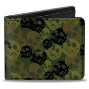 Bi-Fold Wallet - Camo Olive Black Skull Yard2 Bi-Fold Wallets Buckle-Down
