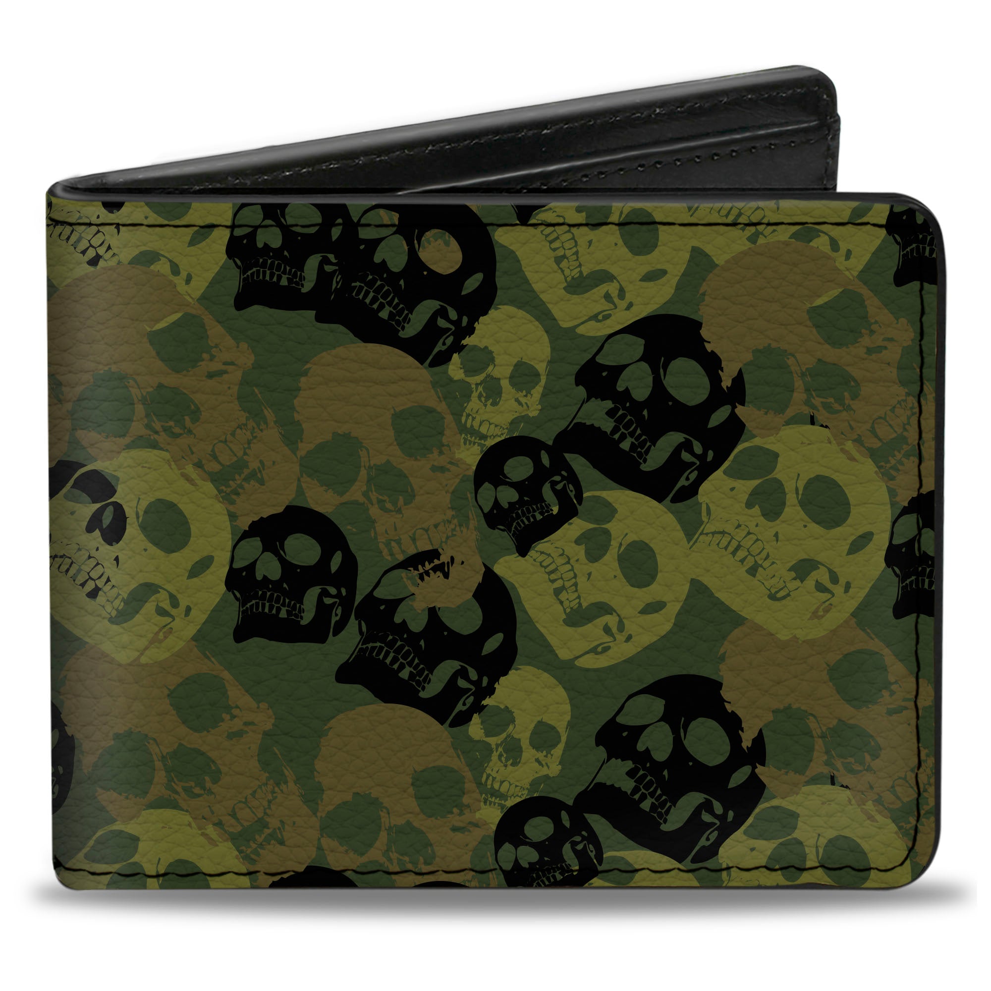 Bi-Fold Wallet - Camo Olive Black Skull Yard2 Bi-Fold Wallets Buckle-Down