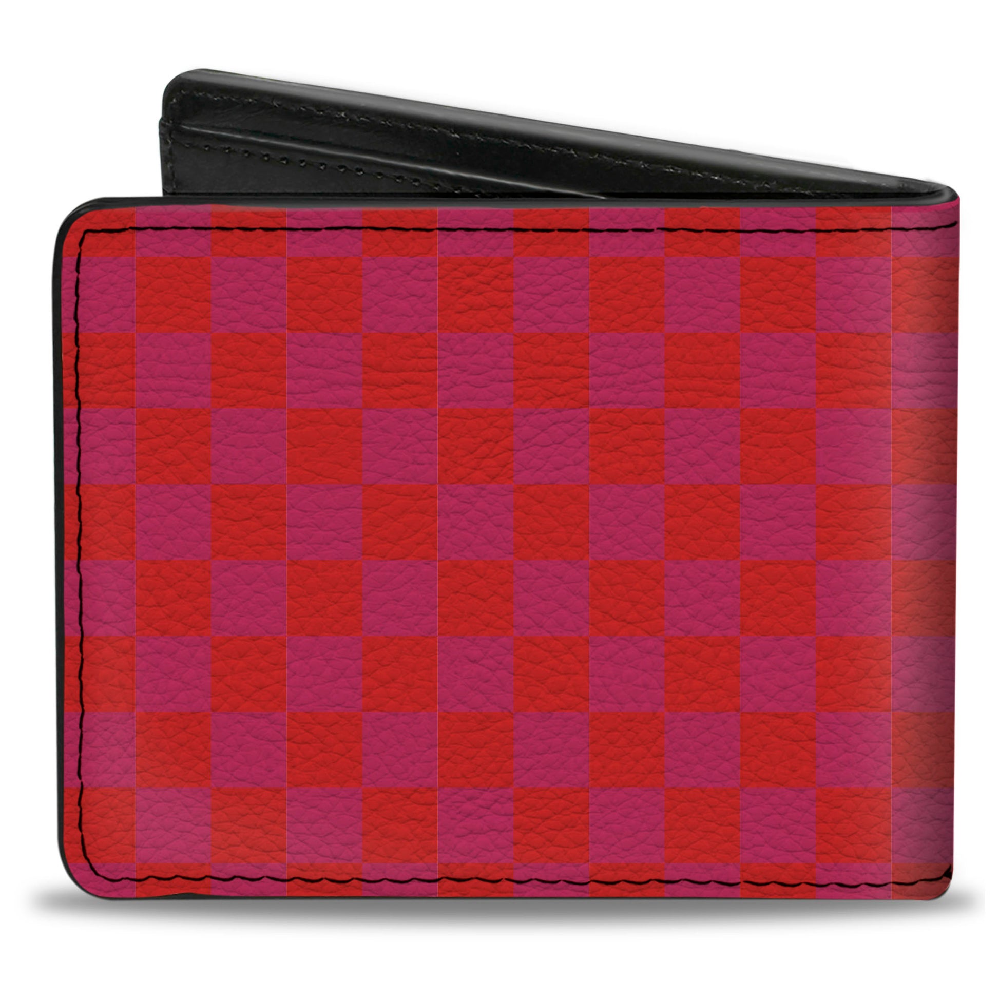 Bi-Fold Wallet - Checker Fluorescent Orange Pink Bi-Fold Wallets Buckle-Down