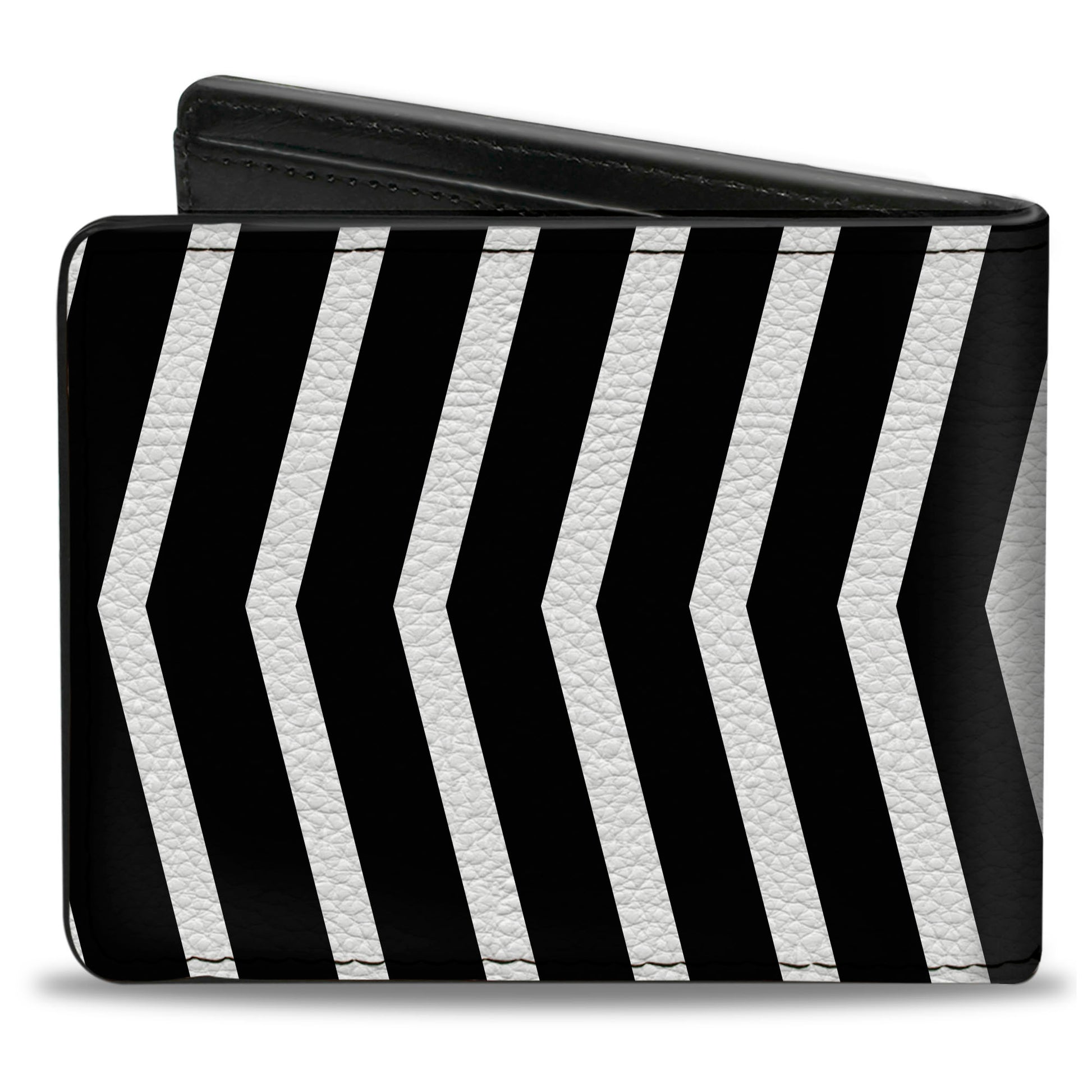 Bi-Fold Wallet - Chevron2 White Black Bi-Fold Wallets Buckle-Down