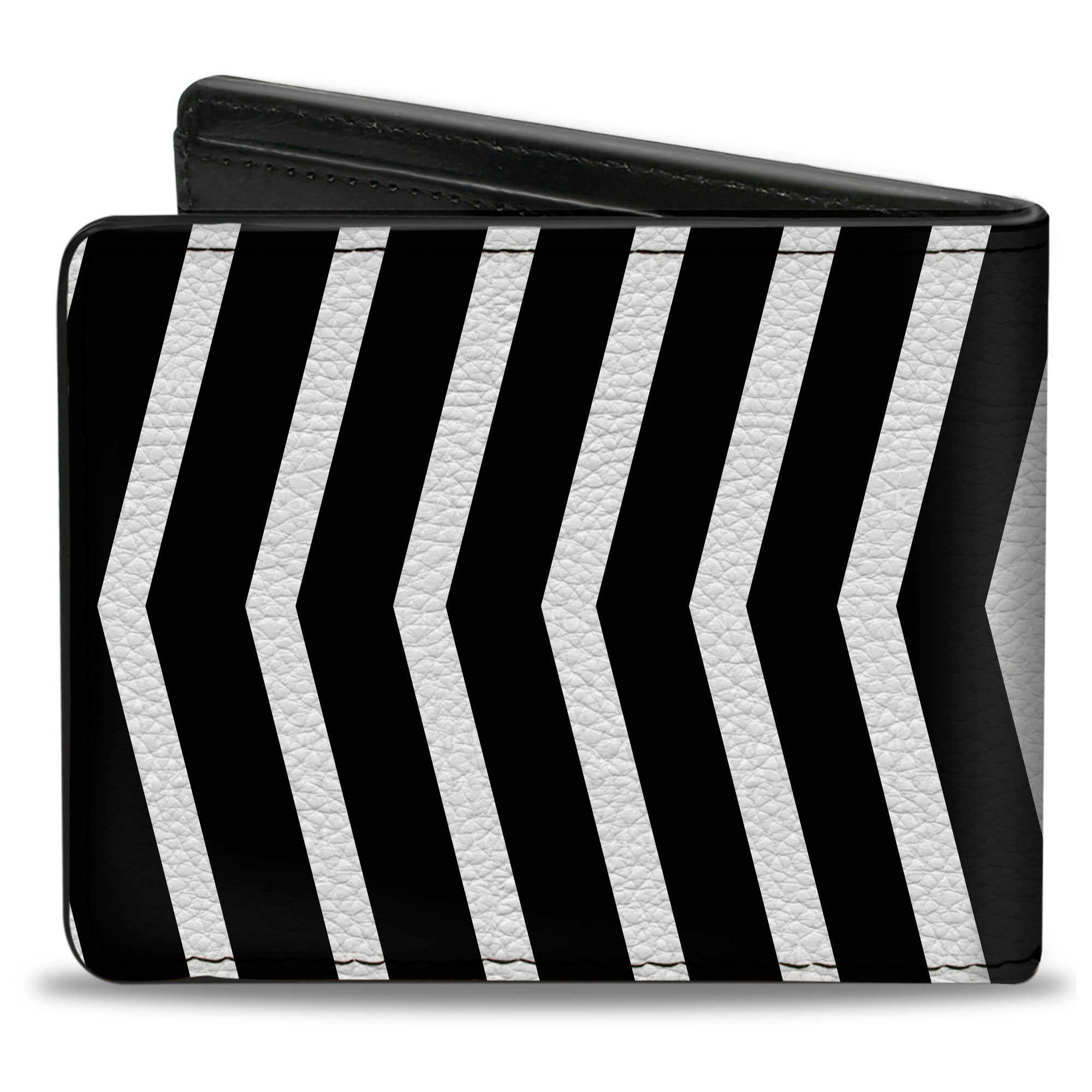 Bi-Fold Wallet - Chevron2 White Black Bi-Fold Wallets Buckle-Down