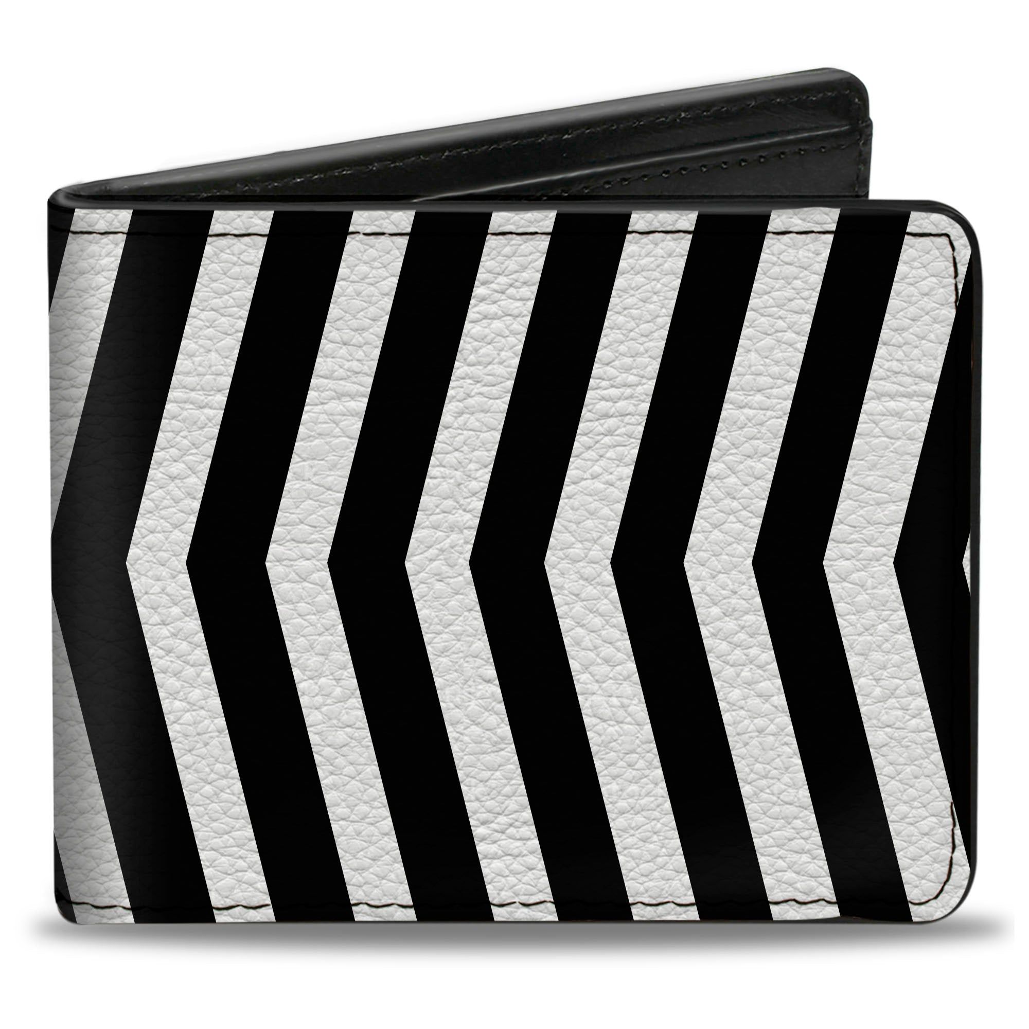 Bi-Fold Wallet - Chevron2 White Black Bi-Fold Wallets Buckle-Down