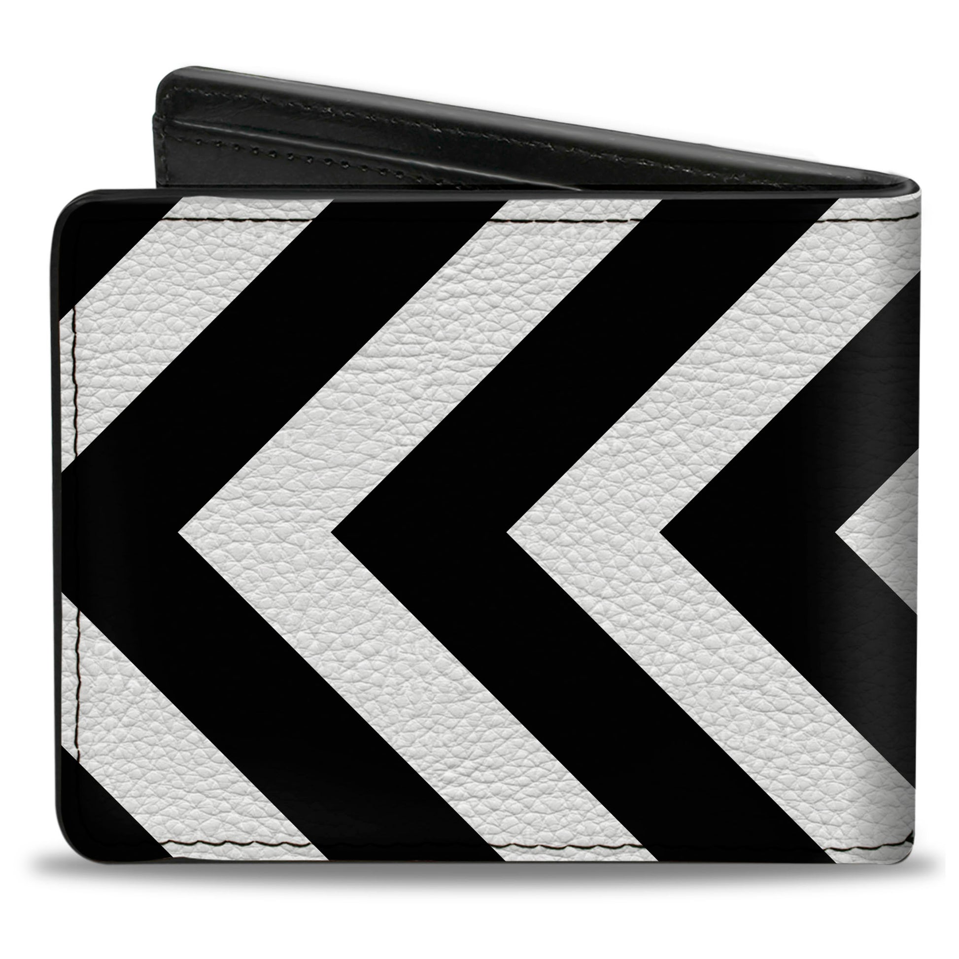 Bi-Fold Wallet - Chevron3 White Black Bi-Fold Wallets Buckle-Down