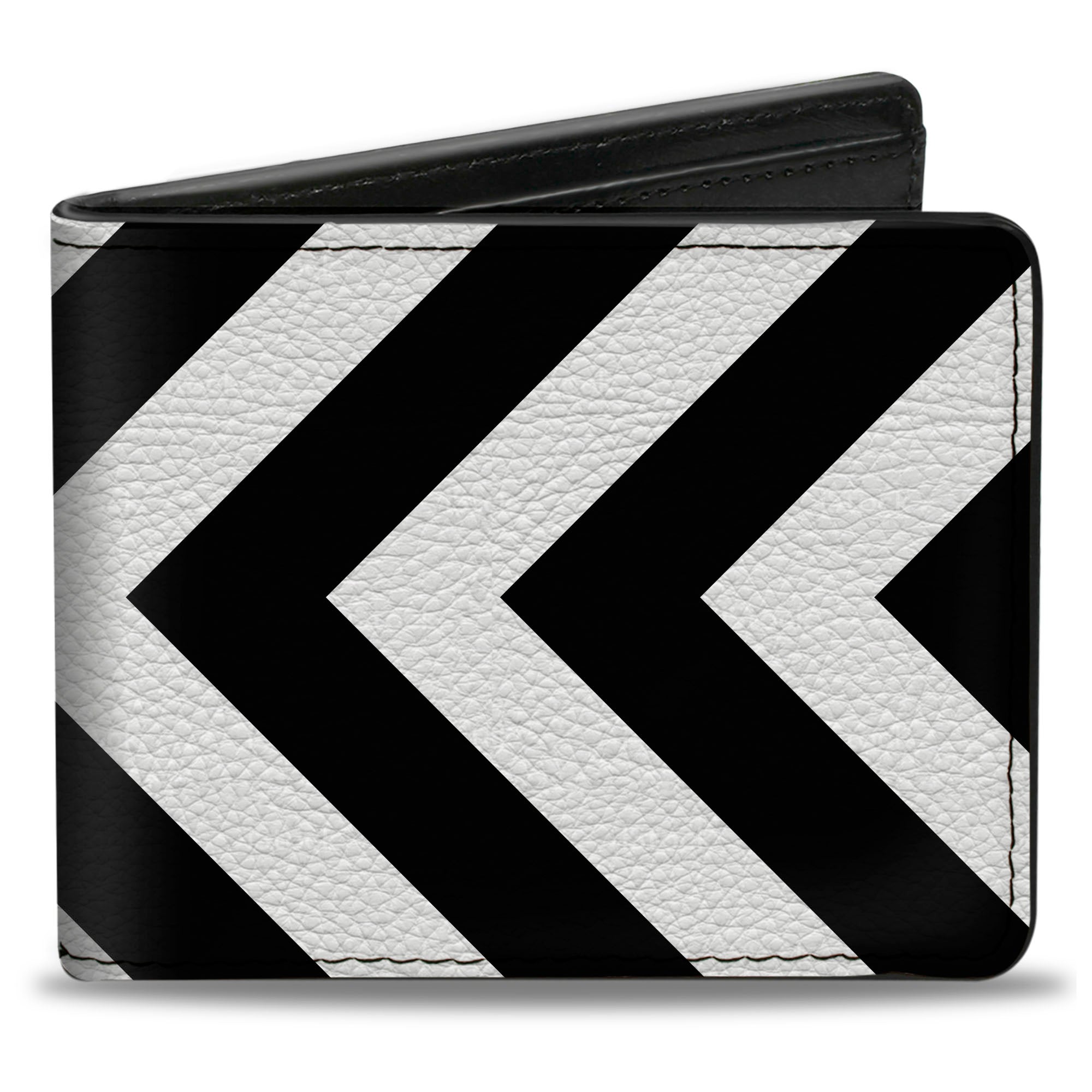 Bi-Fold Wallet - Chevron3 White Black Bi-Fold Wallets Buckle-Down