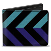 Bi-Fold Wallet - Chevron3 Split Turquoise Purple Black Bi-Fold Wallets Buckle-Down