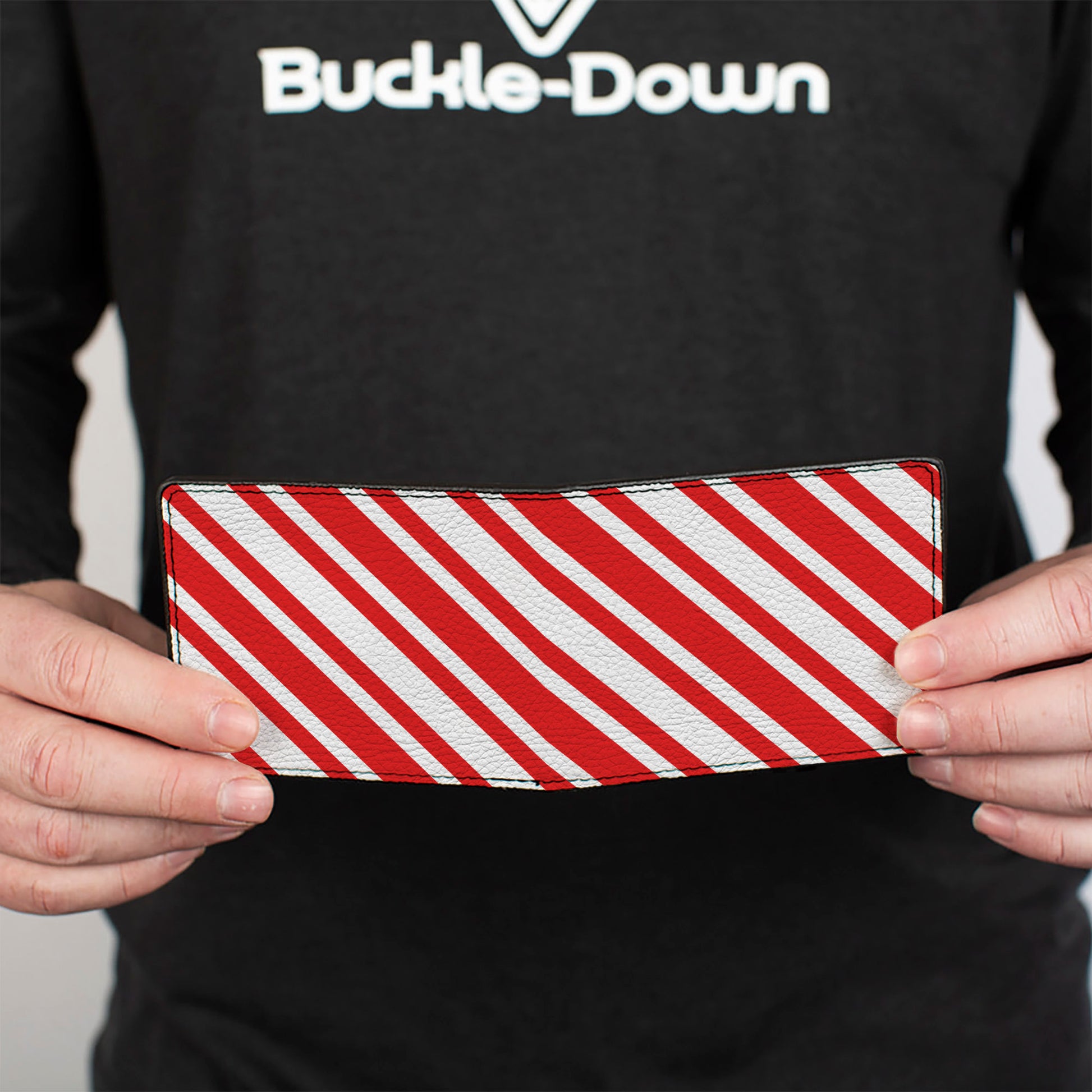 Bi-Fold Wallet - Candy Cane3 Stripe White 3-Red Bi-Fold Wallets Buckle-Down