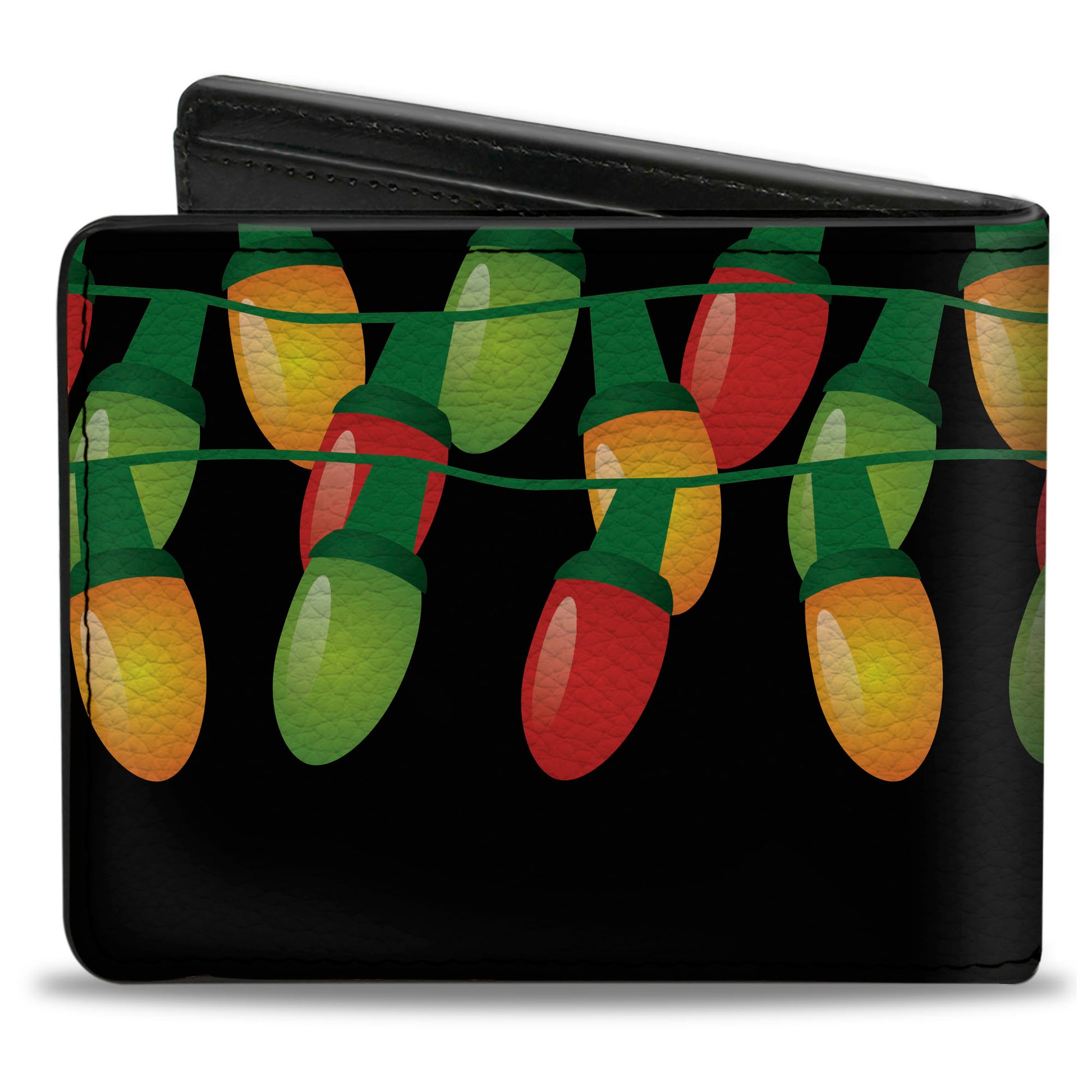 Bi-Fold Wallet - Christmas Lights Black Multi Color Bi-Fold Wallets Buckle-Down