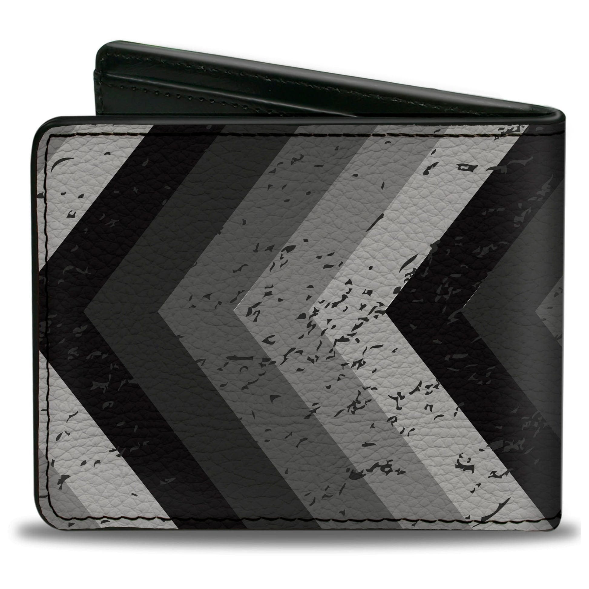 Bi-Fold Wallet - Chevron Weathered Black Grays Bi-Fold Wallets Buckle-Down