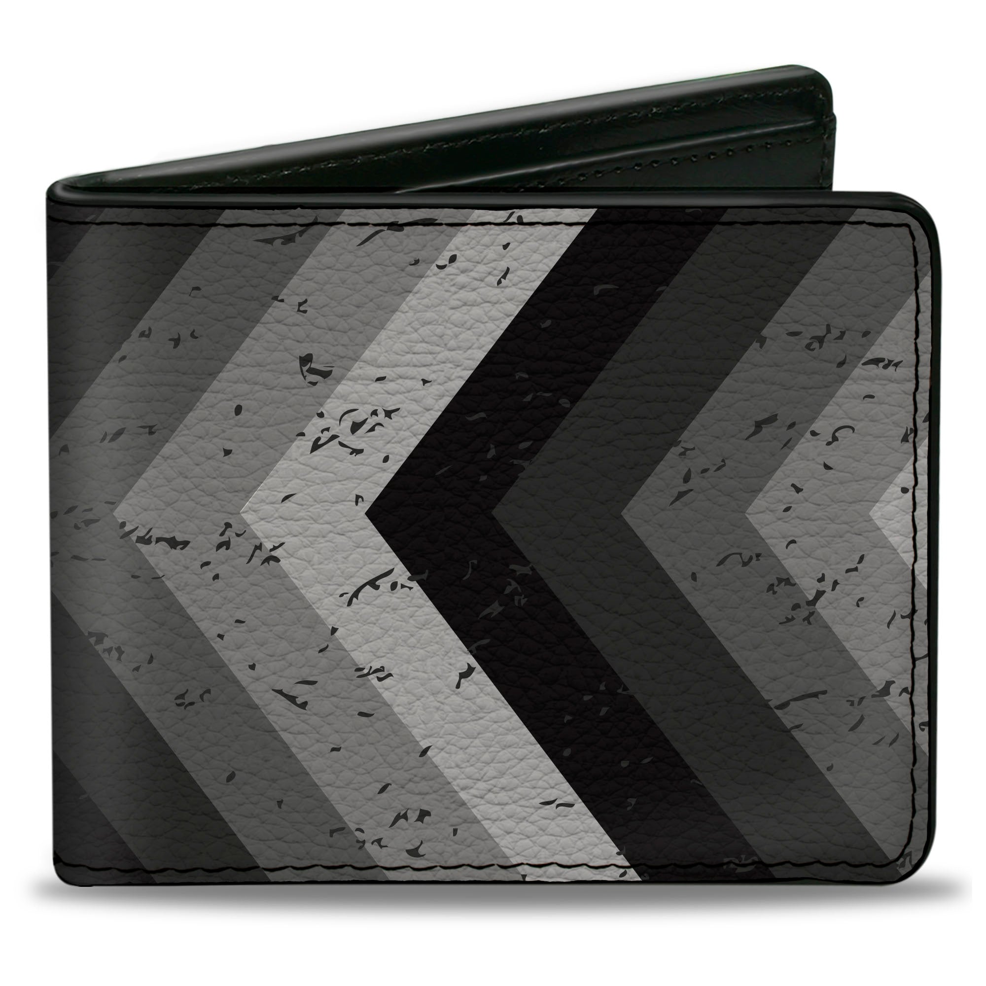 Bi-Fold Wallet - Chevron Weathered Black Grays Bi-Fold Wallets Buckle-Down