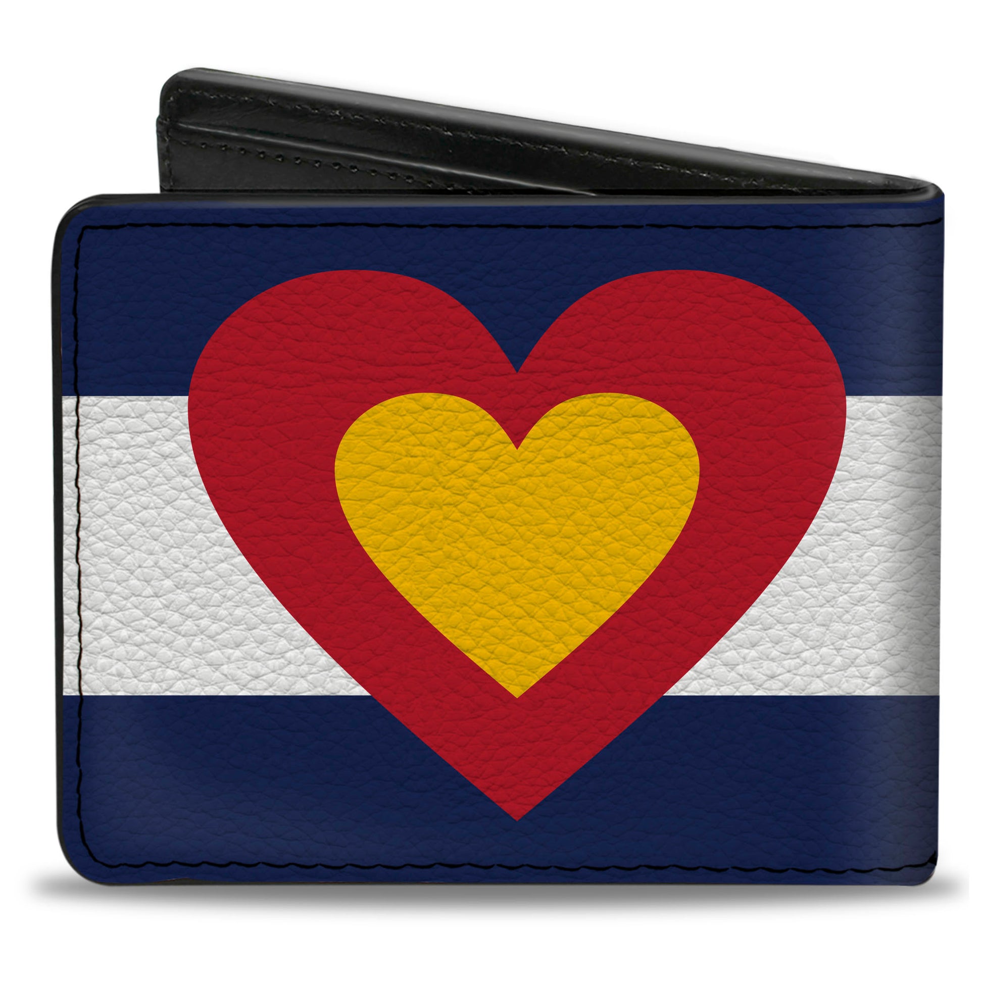 Bi-Fold Wallet - Colorado Heart Blue White Red Yellow Bi-Fold Wallets Buckle-Down