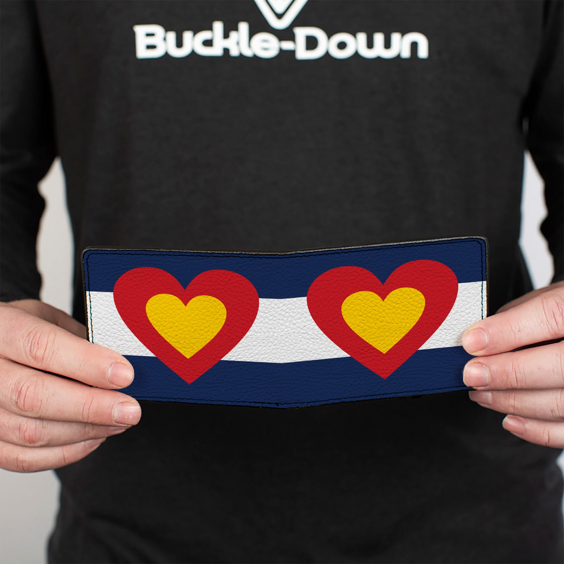 Bi-Fold Wallet - Colorado Heart Blue White Red Yellow Bi-Fold Wallets Buckle-Down