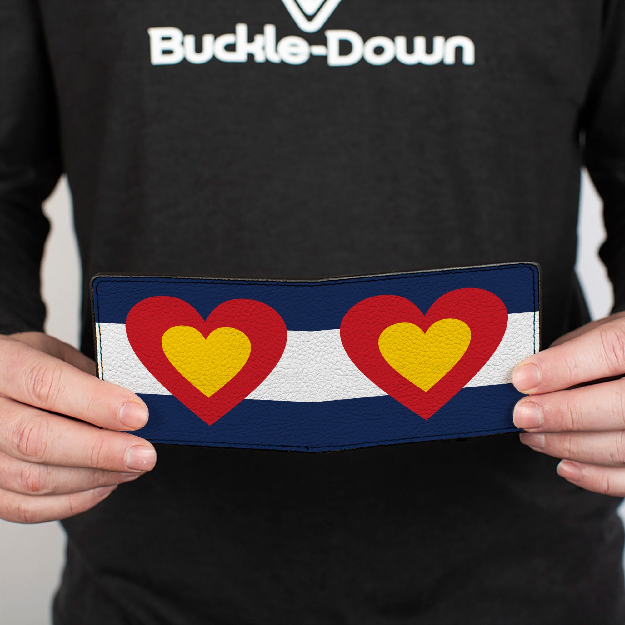 Bi-Fold Wallet - Colorado Heart Blue White Red Yellow Bi-Fold Wallets Buckle-Down