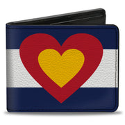 Bi-Fold Wallet - Colorado Heart Blue White Red Yellow Bi-Fold Wallets Buckle-Down