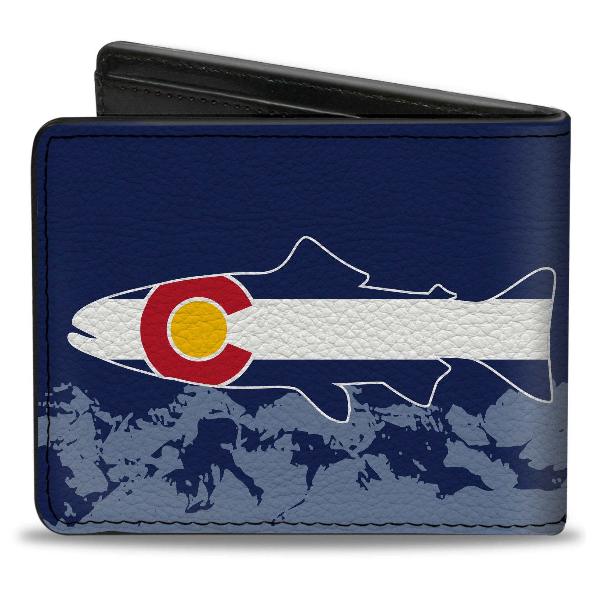 Bi-Fold Wallet - Colorado Trout Flag Blue White Red Yellow Bi-Fold Wallets Buckle-Down
