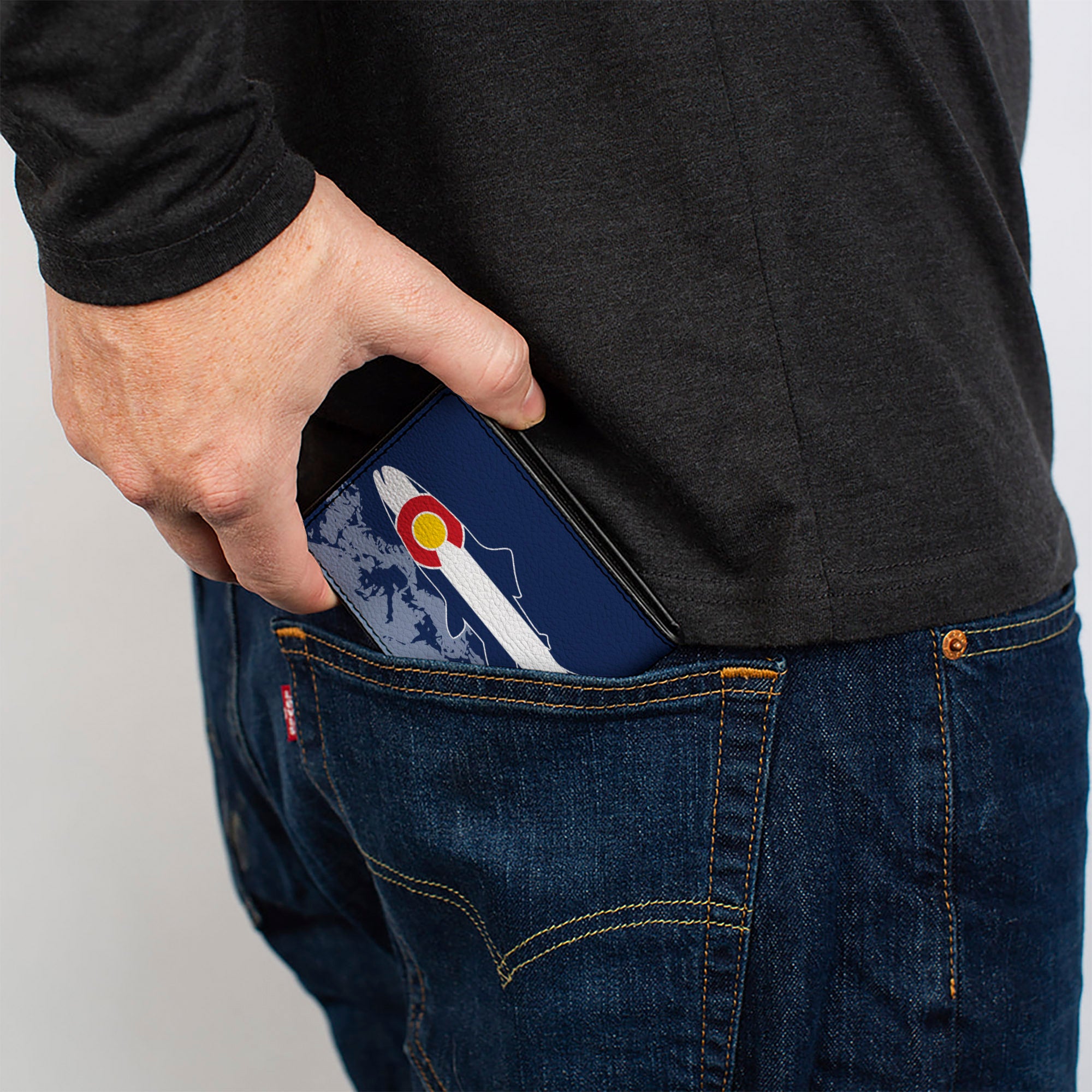 Bi-Fold Wallet - Colorado Trout Flag Blue White Red Yellow Bi-Fold Wallets Buckle-Down