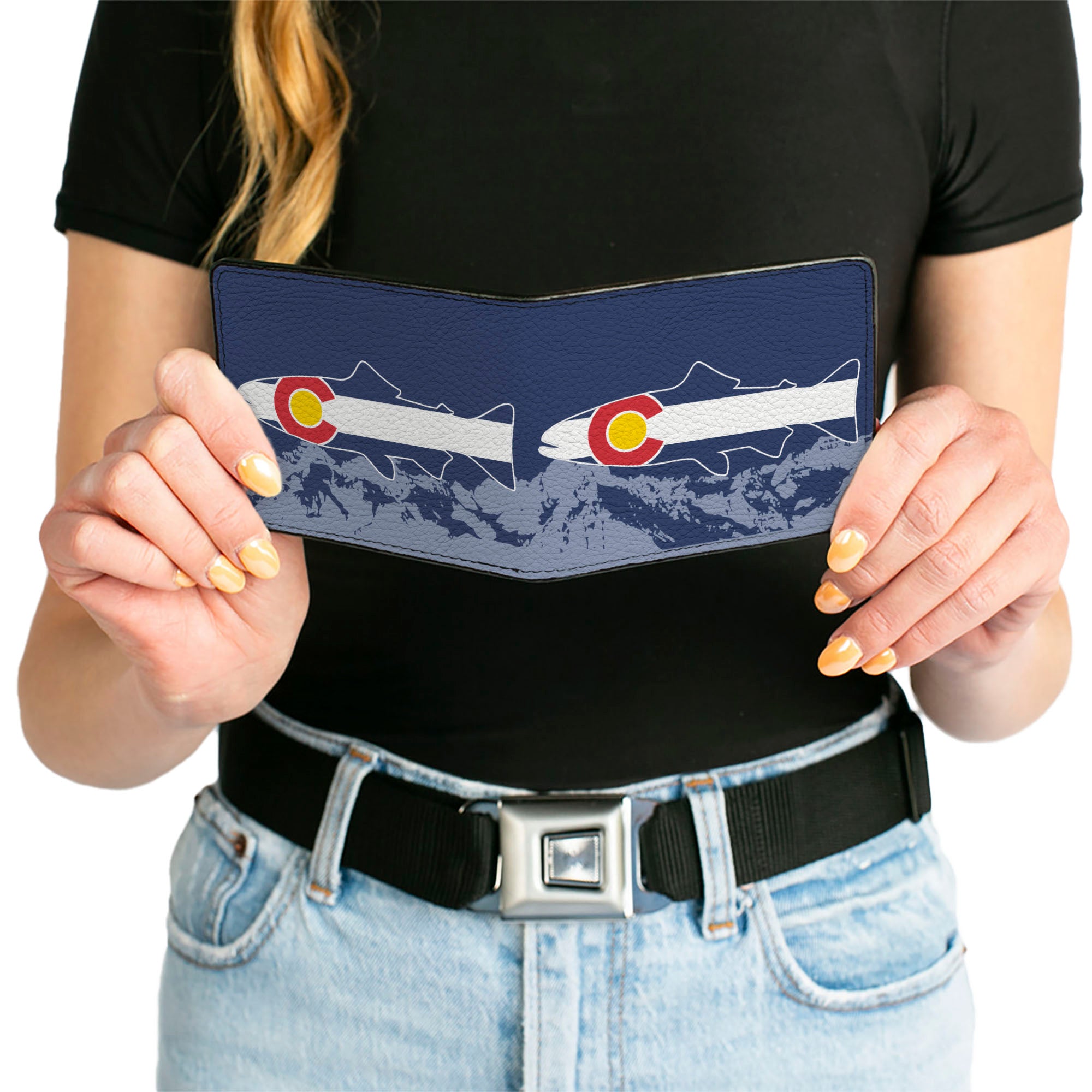 Bi-Fold Wallet - Colorado Trout Flag Blue White Red Yellow Bi-Fold Wallets Buckle-Down