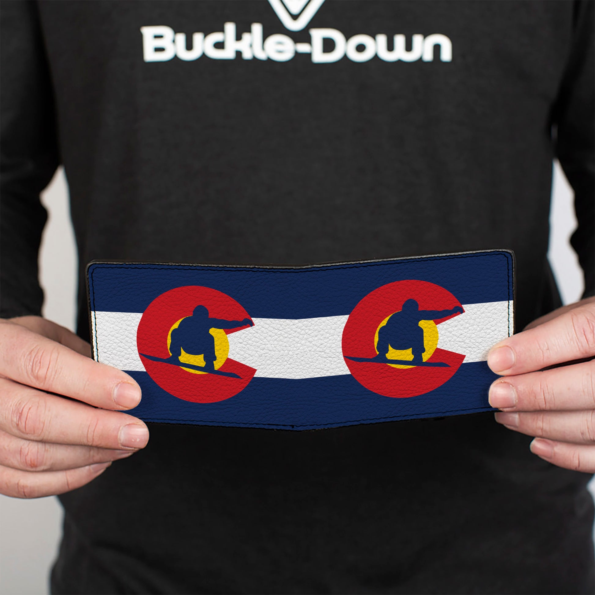 Bi-Fold Wallet - Colorado Flag Snowboarder Blue White Red Yellow Bi-Fold Wallets Buckle-Down