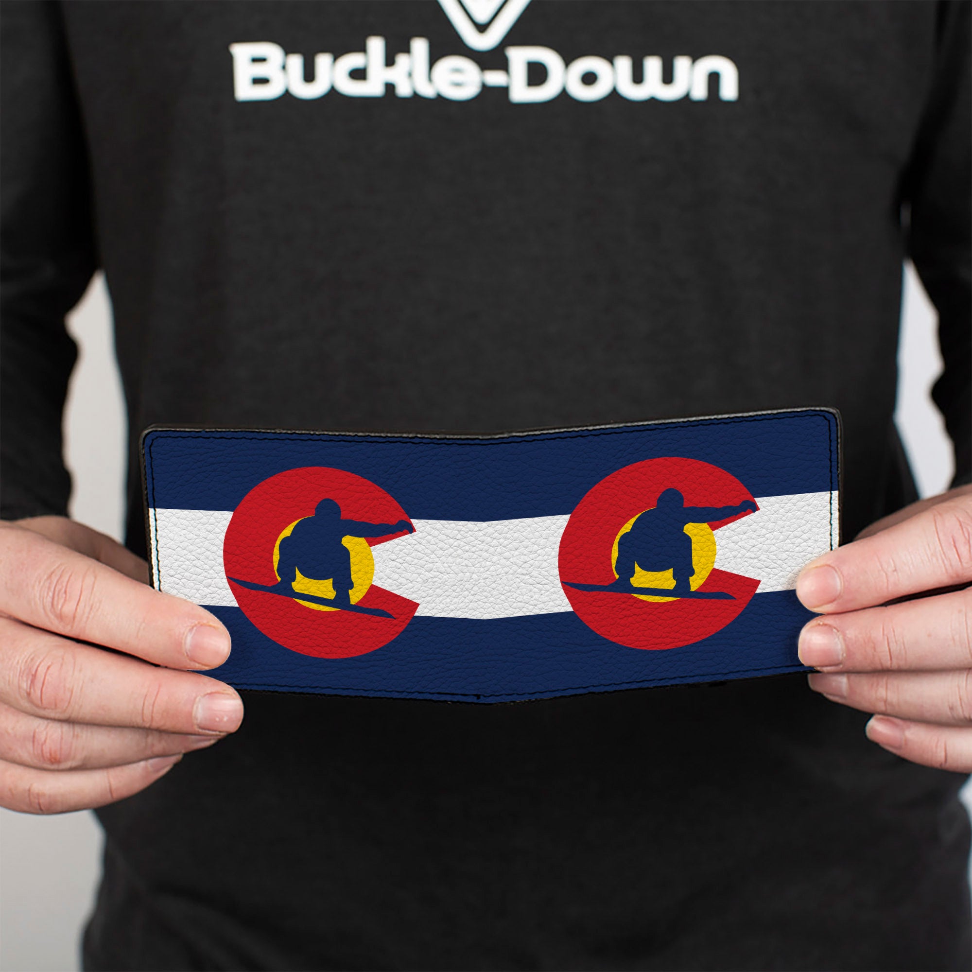 Bi-Fold Wallet - Colorado Flag Snowboarder Blue White Red Yellow Bi-Fold Wallets Buckle-Down