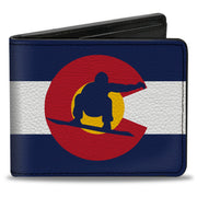 Bi-Fold Wallet - Colorado Flag Snowboarder Blue White Red Yellow Bi-Fold Wallets Buckle-Down