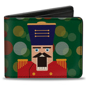 Bi-Fold Wallet - Christmas Nutcracker Polka Dots Greens Gold Red Bi-Fold Wallets Buckle-Down