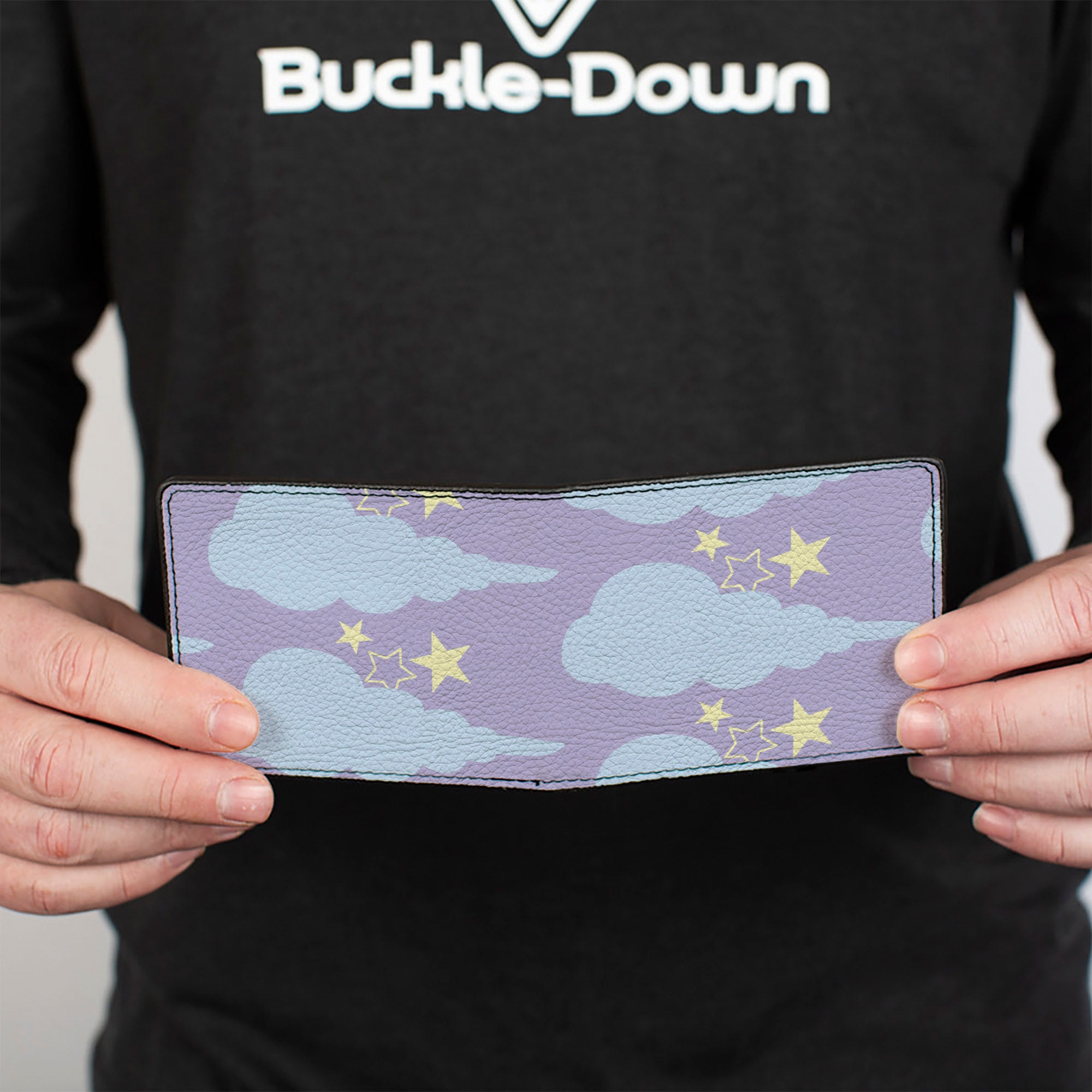 Bi-Fold Wallet - Cloudy Starry Sky Lavender Blue Yellow Bi-Fold Wallets Buckle-Down