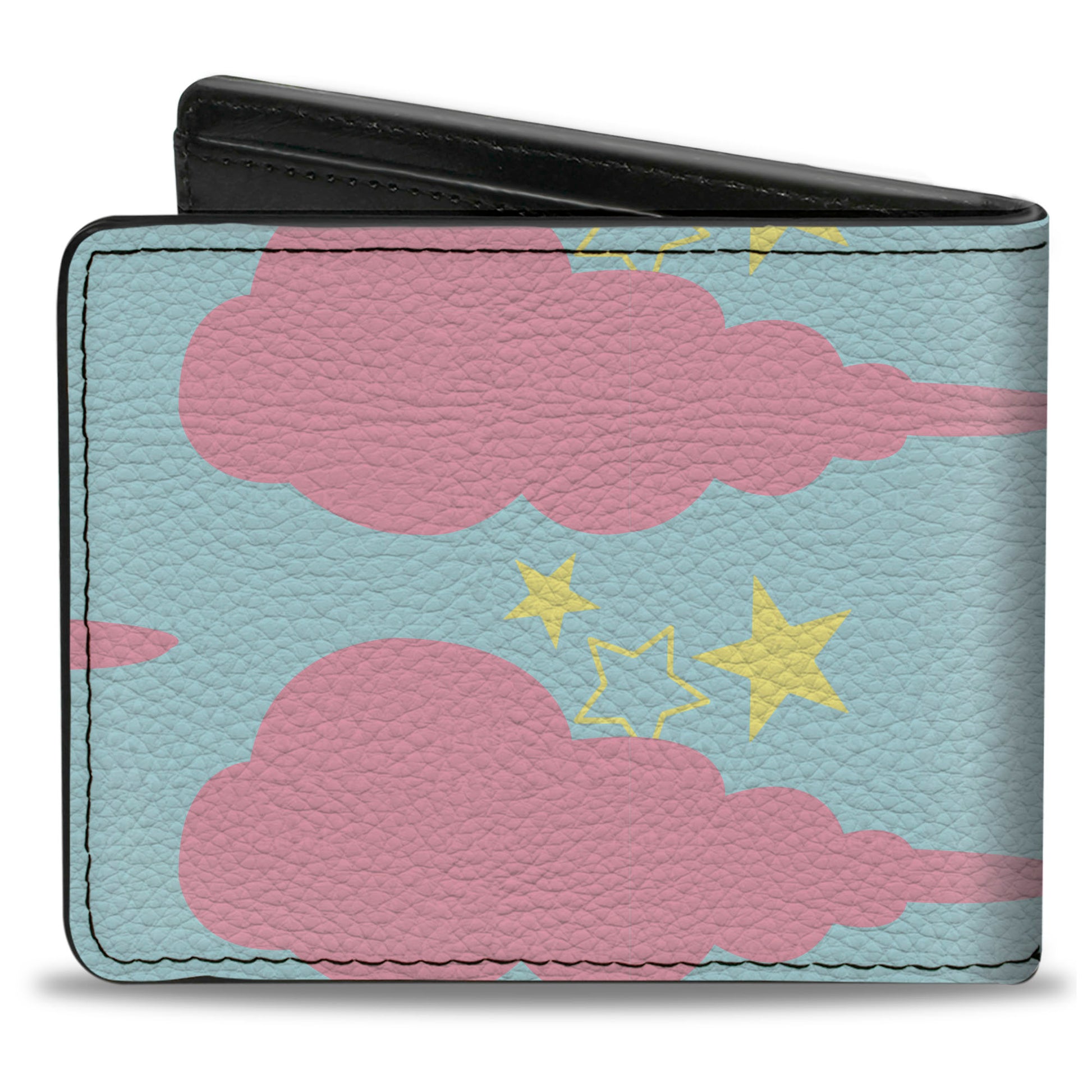 Bi-Fold Wallet - Cloudy Starry Sky Aqua Pink Yellow Bi-Fold Wallets Buckle-Down