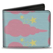 Bi-Fold Wallet - Cloudy Starry Sky Aqua Pink Yellow Bi-Fold Wallets Buckle-Down