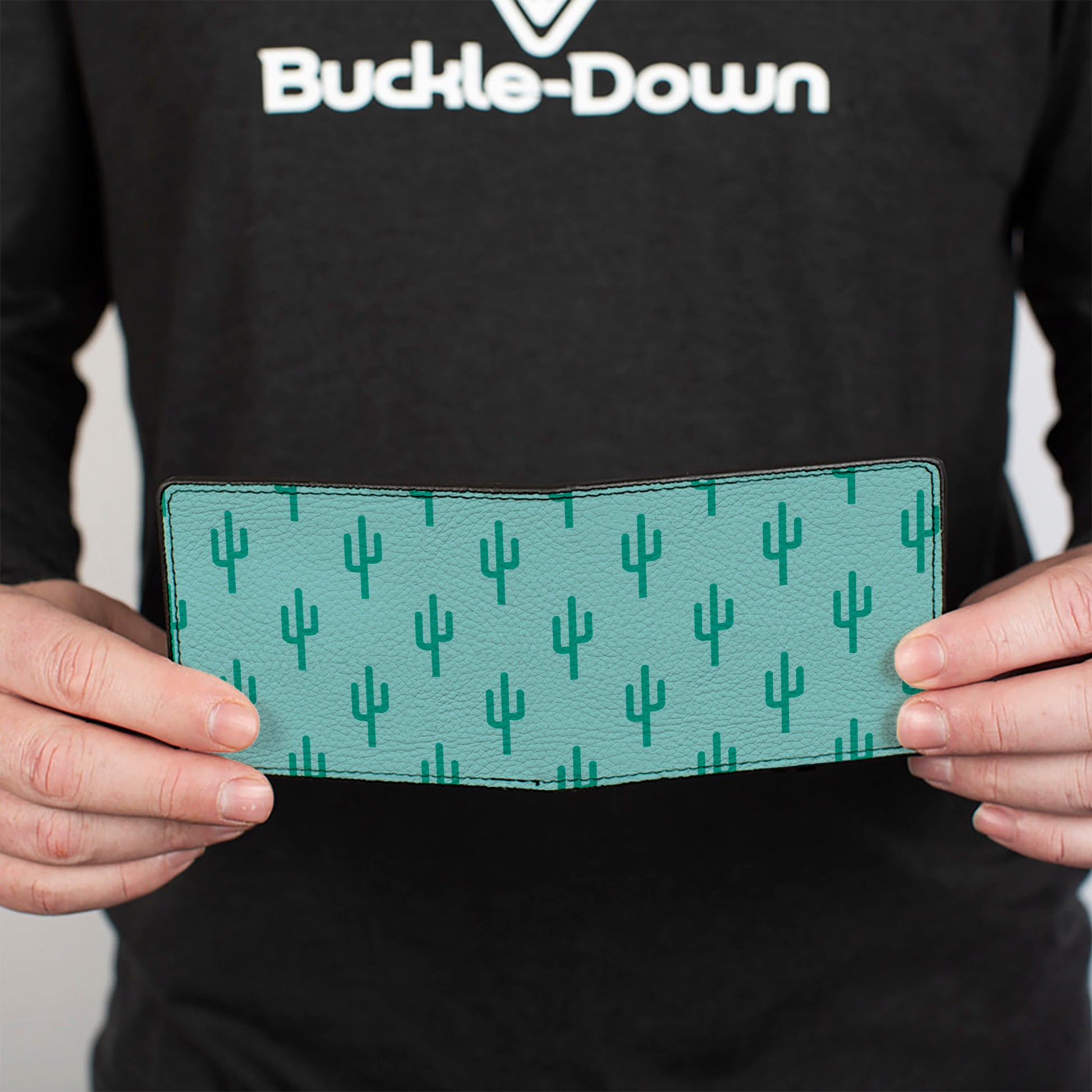 Bi-Fold Wallet - Cacti1 Aqua Blues Bi-Fold Wallets Buckle-Down