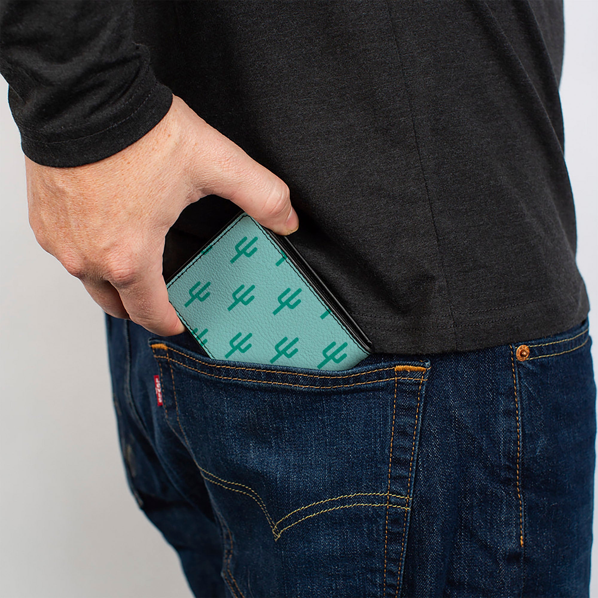 Bi-Fold Wallet - Cacti1 Aqua Blues Bi-Fold Wallets Buckle-Down
