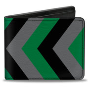 Bi-Fold Wallet - Chevron Green Black Gray Bi-Fold Wallets Buckle-Down