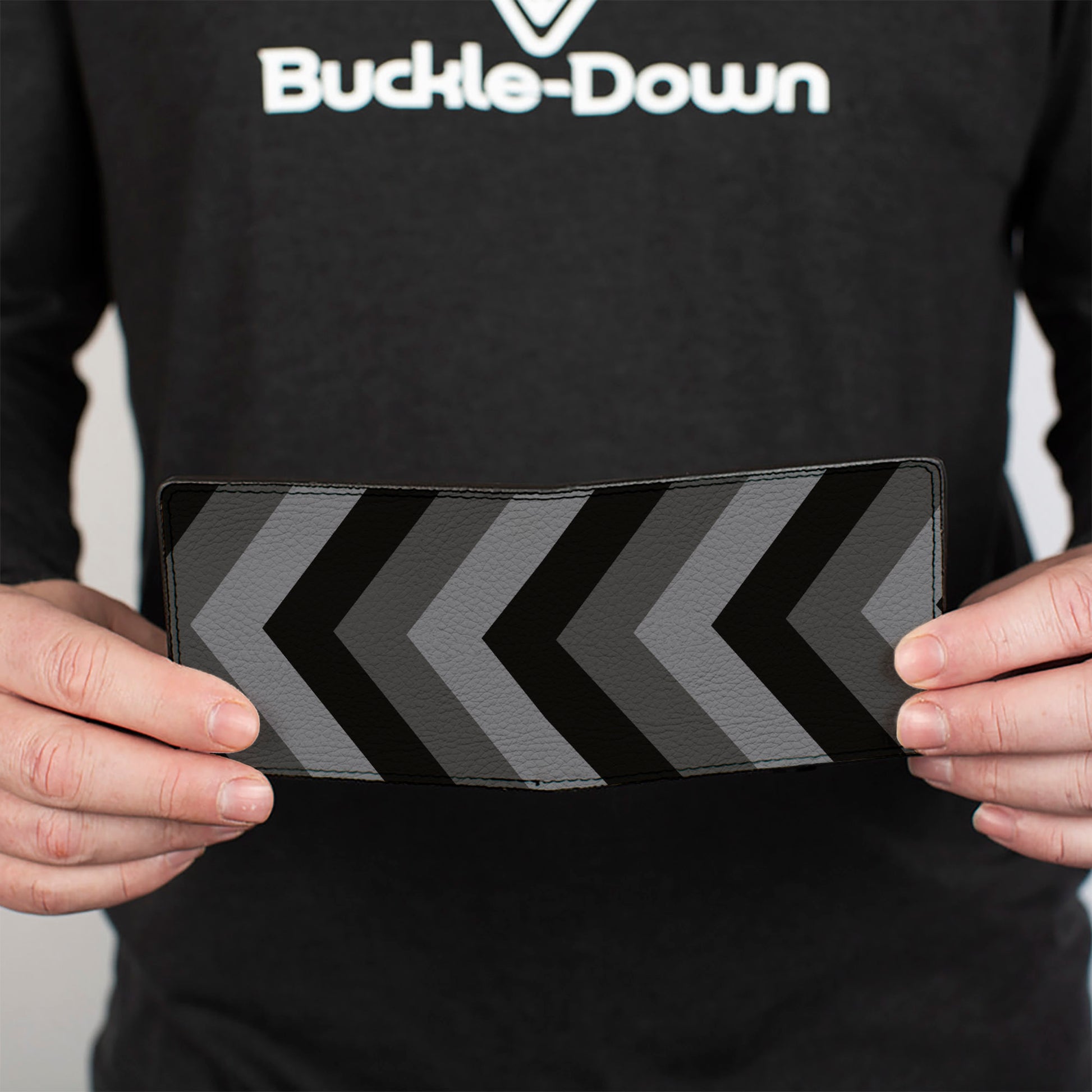 Bi-Fold Wallet - Chevron Gray Black Charcoal Bi-Fold Wallets Buckle-Down