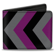 Bi-Fold Wallet - Chevron Purple Black Gray Bi-Fold Wallets Buckle-Down