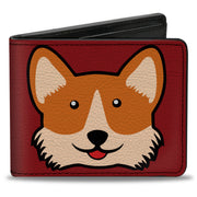 Bi-Fold Wallet - Corgi Face Rump Red Bi-Fold Wallets Buckle-Down