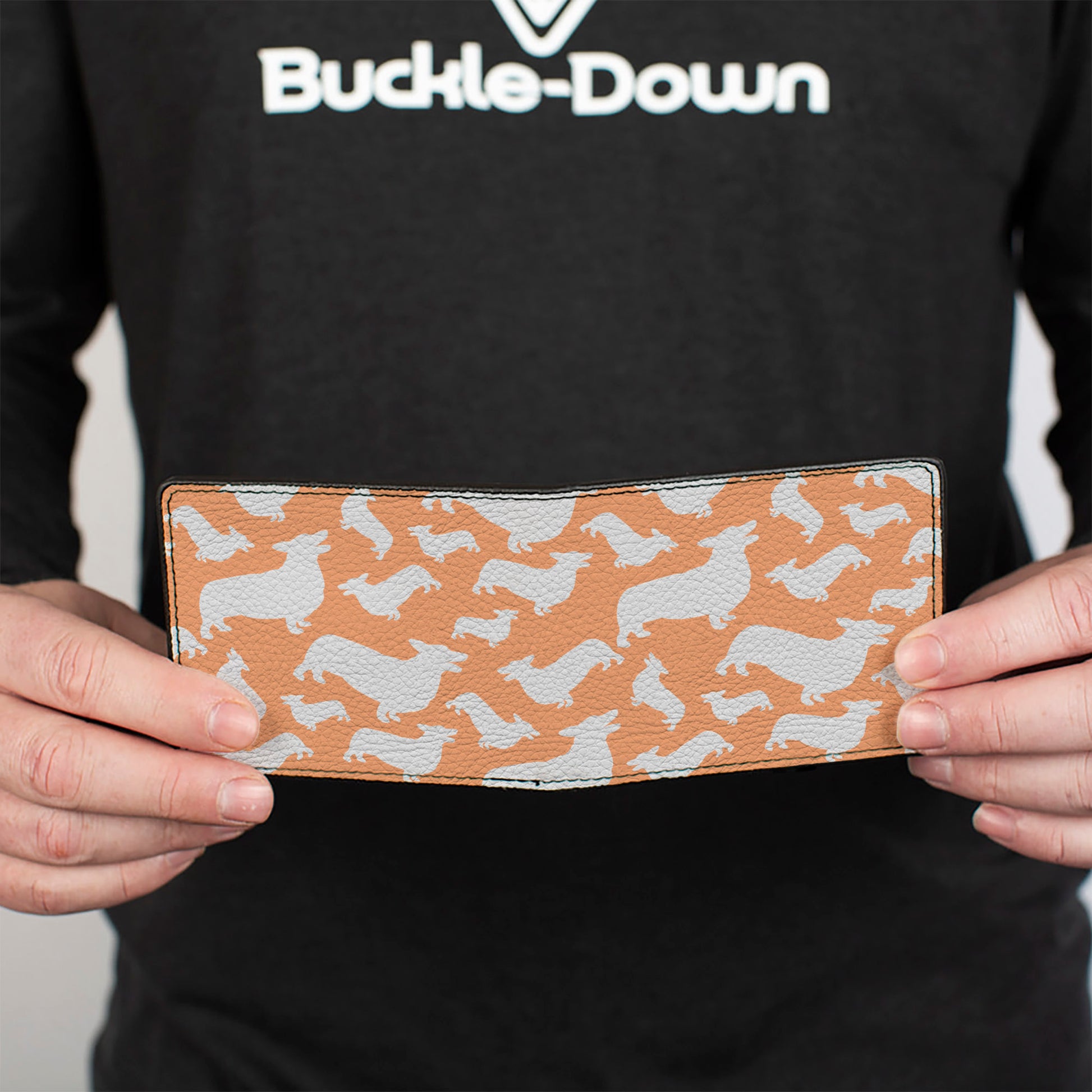 Bi-Fold Wallet - Corgi Silhouette Poses Golden Tan Bi-Fold Wallets Buckle-Down