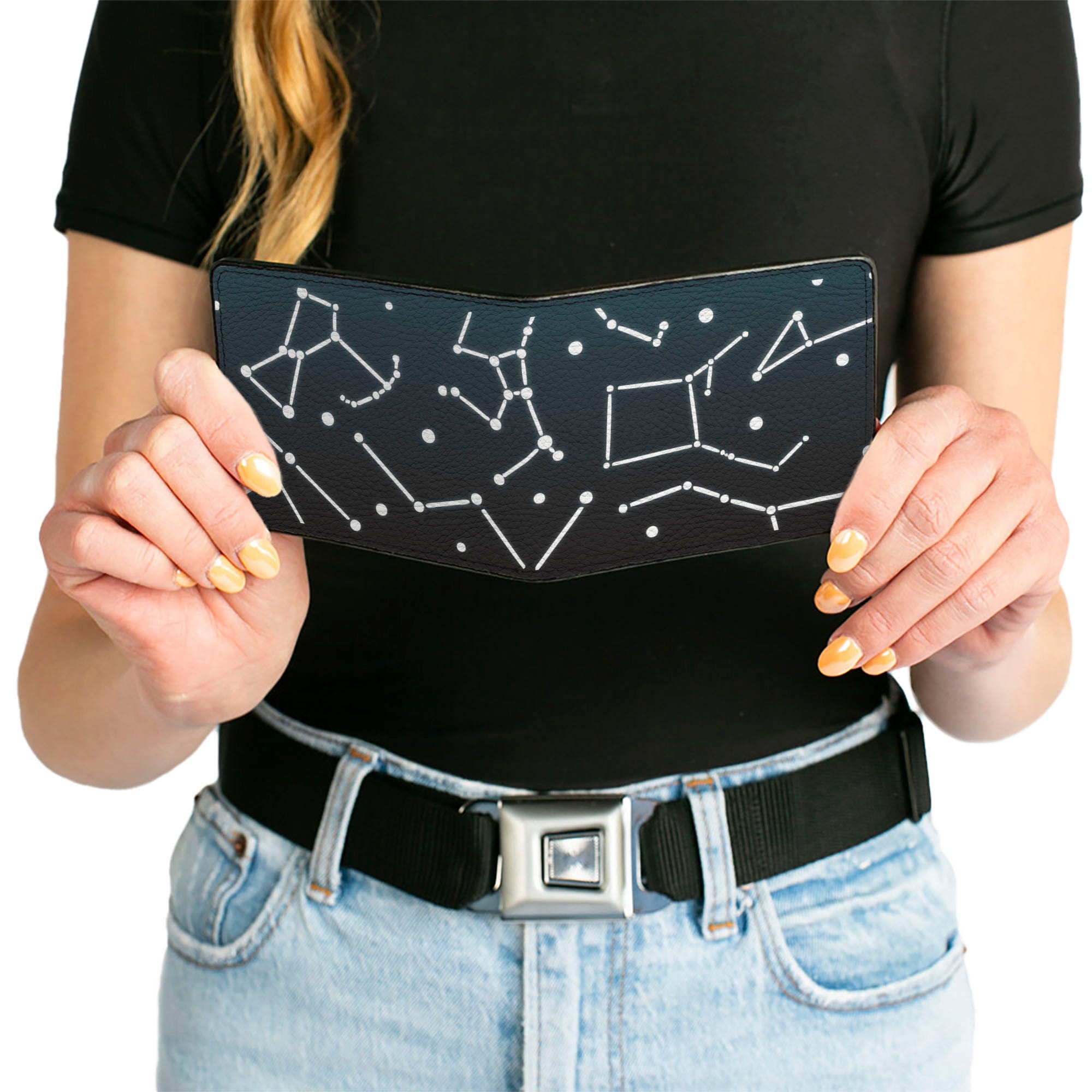 Bi-Fold Wallet - Constellations Scattered Midnight Blue White Bi-Fold Wallets Buckle-Down