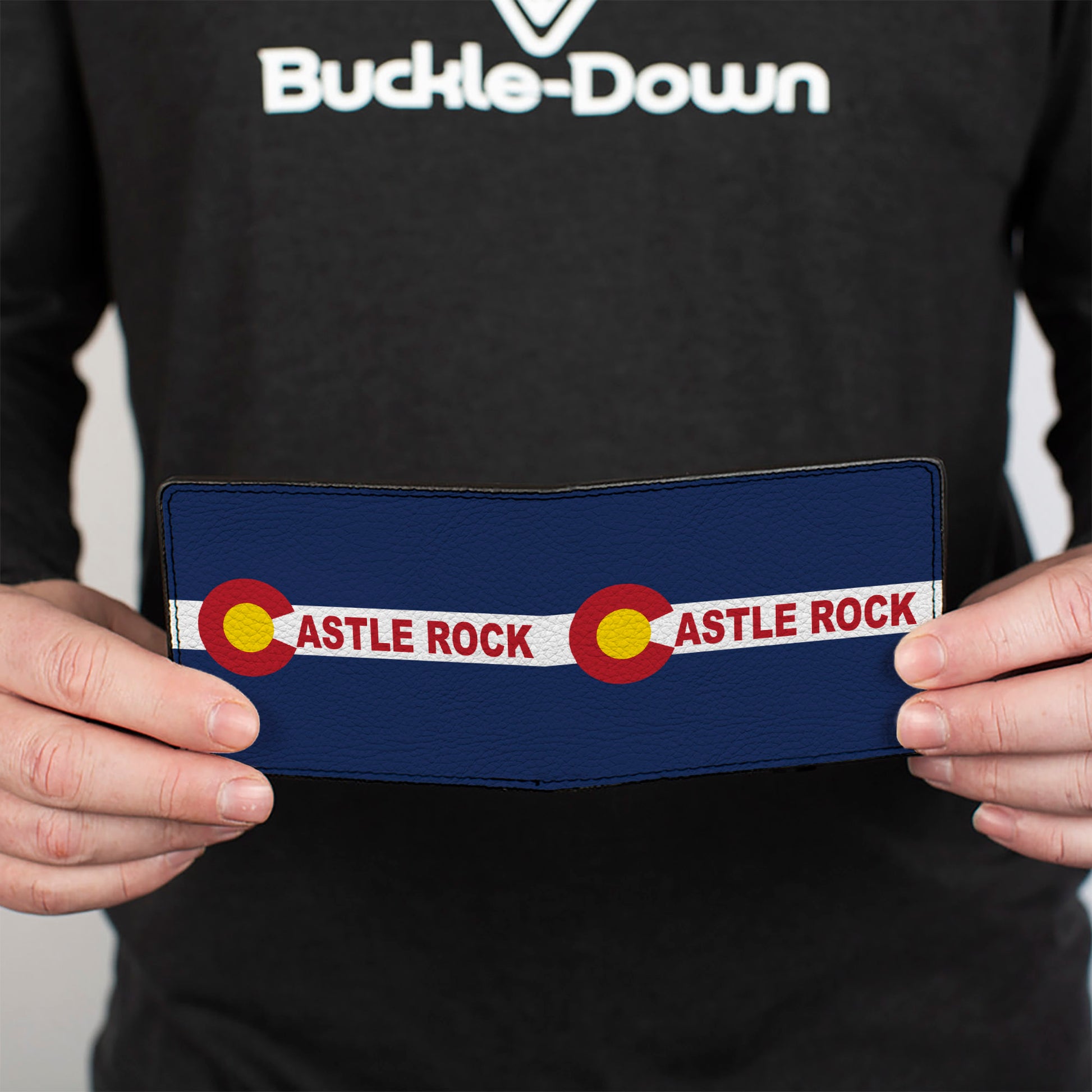 Bi-Fold Wallet - Colorado CASTLE ROCK Flag Blue White Red Yellows Bi-Fold Wallets Buckle-Down