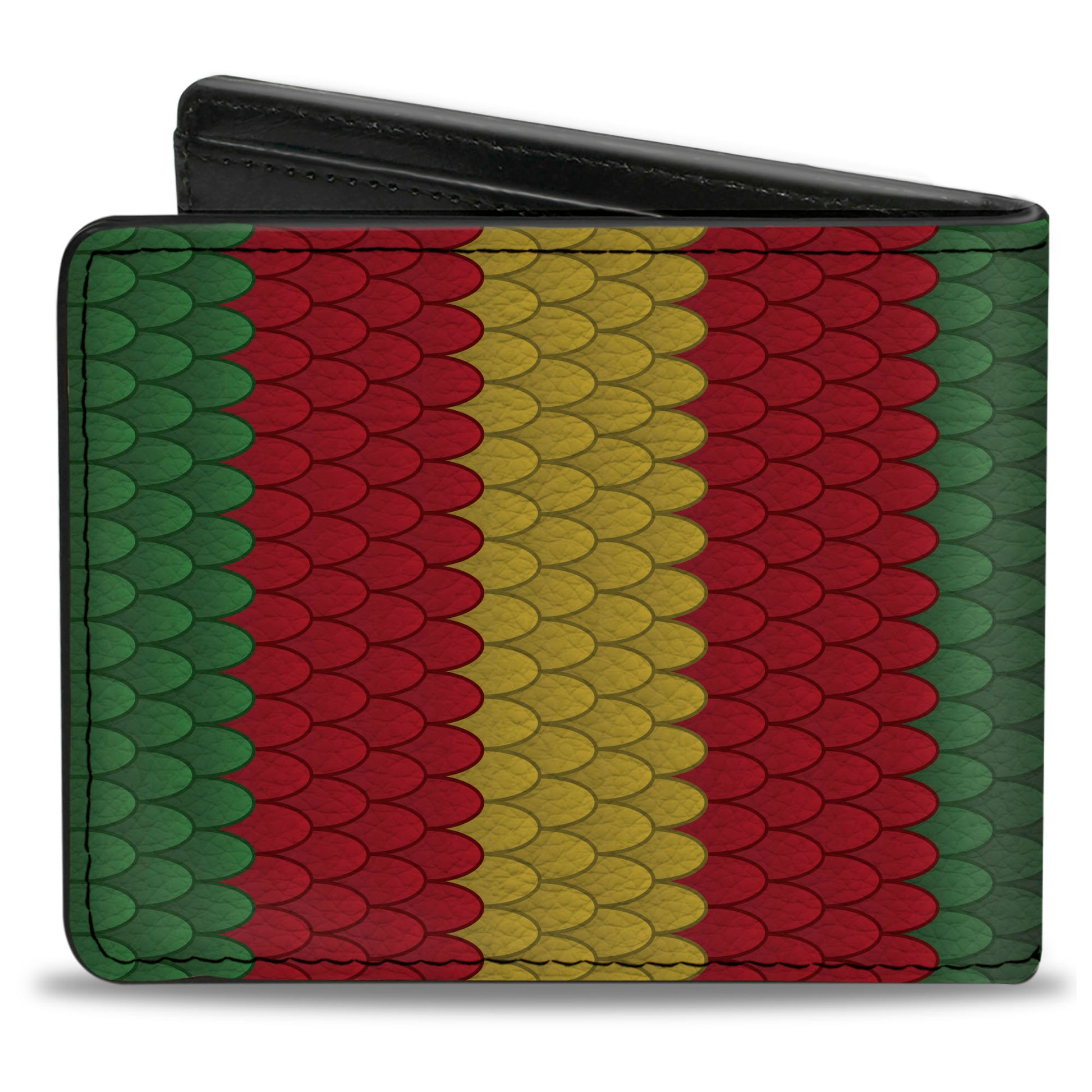 Bi-Fold Wallet - Coral Snake Stripe Green Red Gold Bi-Fold Wallets Buckle-Down