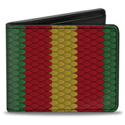 Bi-Fold Wallet - Coral Snake Stripe Green Red Gold Bi-Fold Wallets Buckle-Down