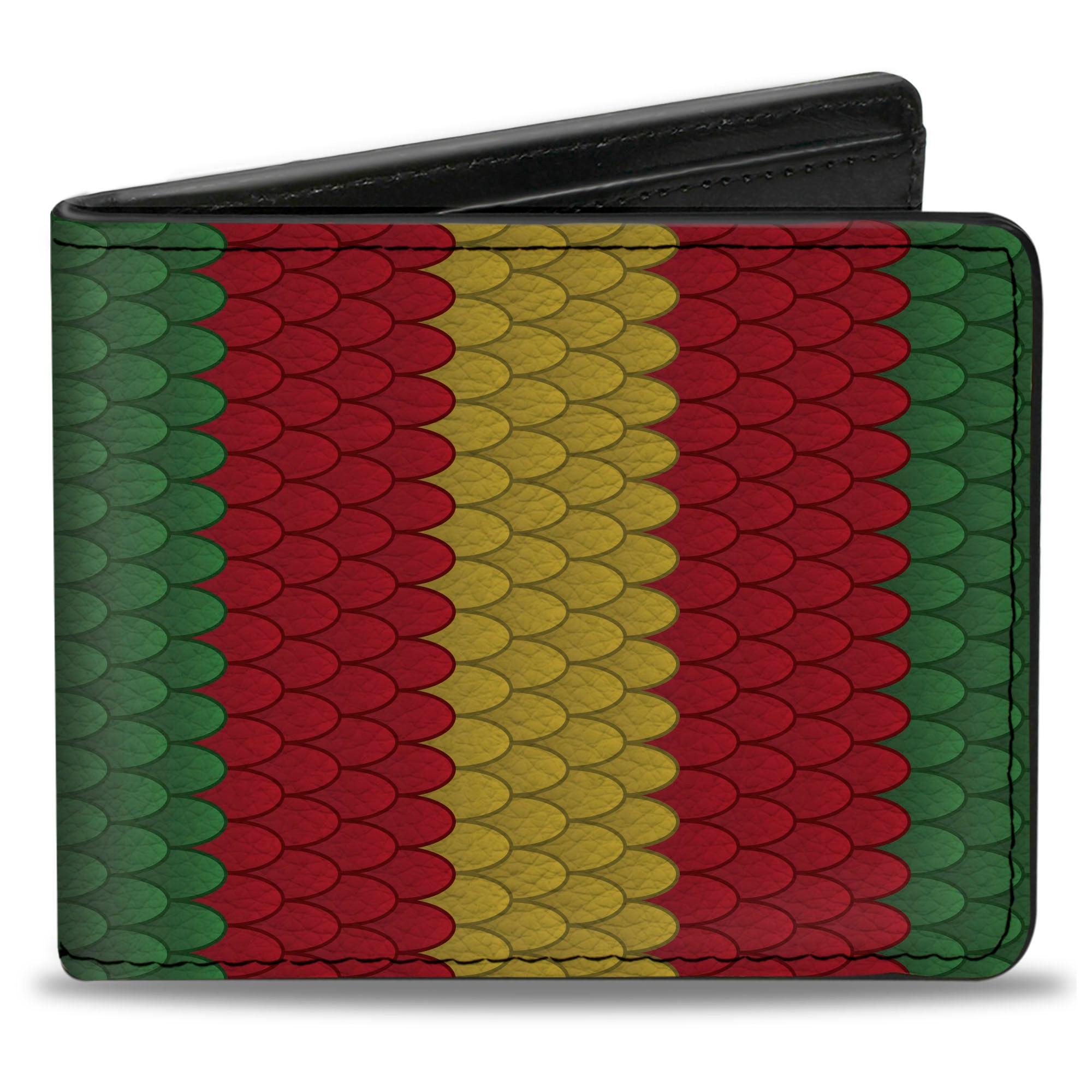 Bi-Fold Wallet - Coral Snake Stripe Green Red Gold Bi-Fold Wallets Buckle-Down